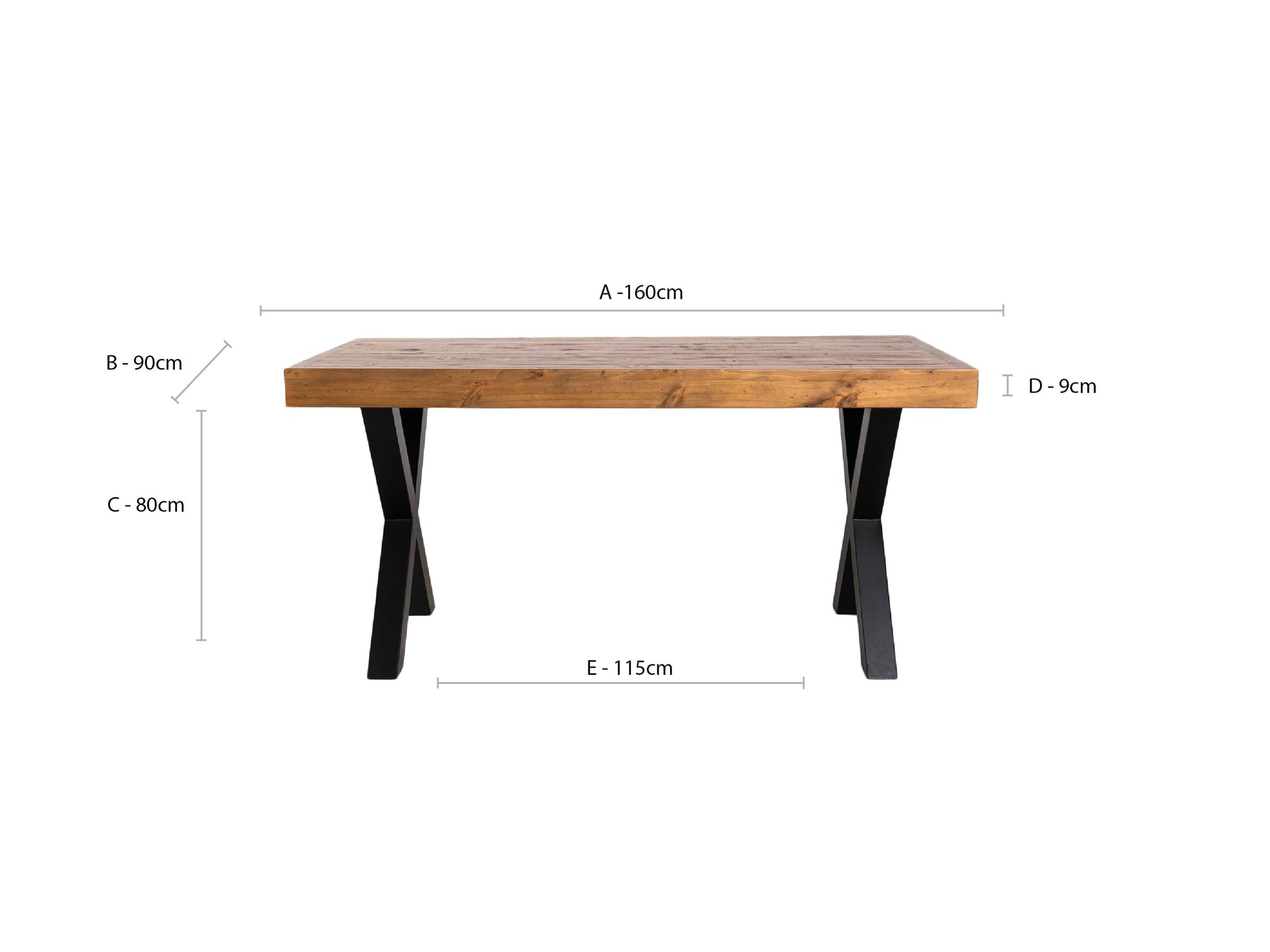 Brooklyn 160cm Fixed Top Cross Leg Dining Table & Brooklyn Chairs