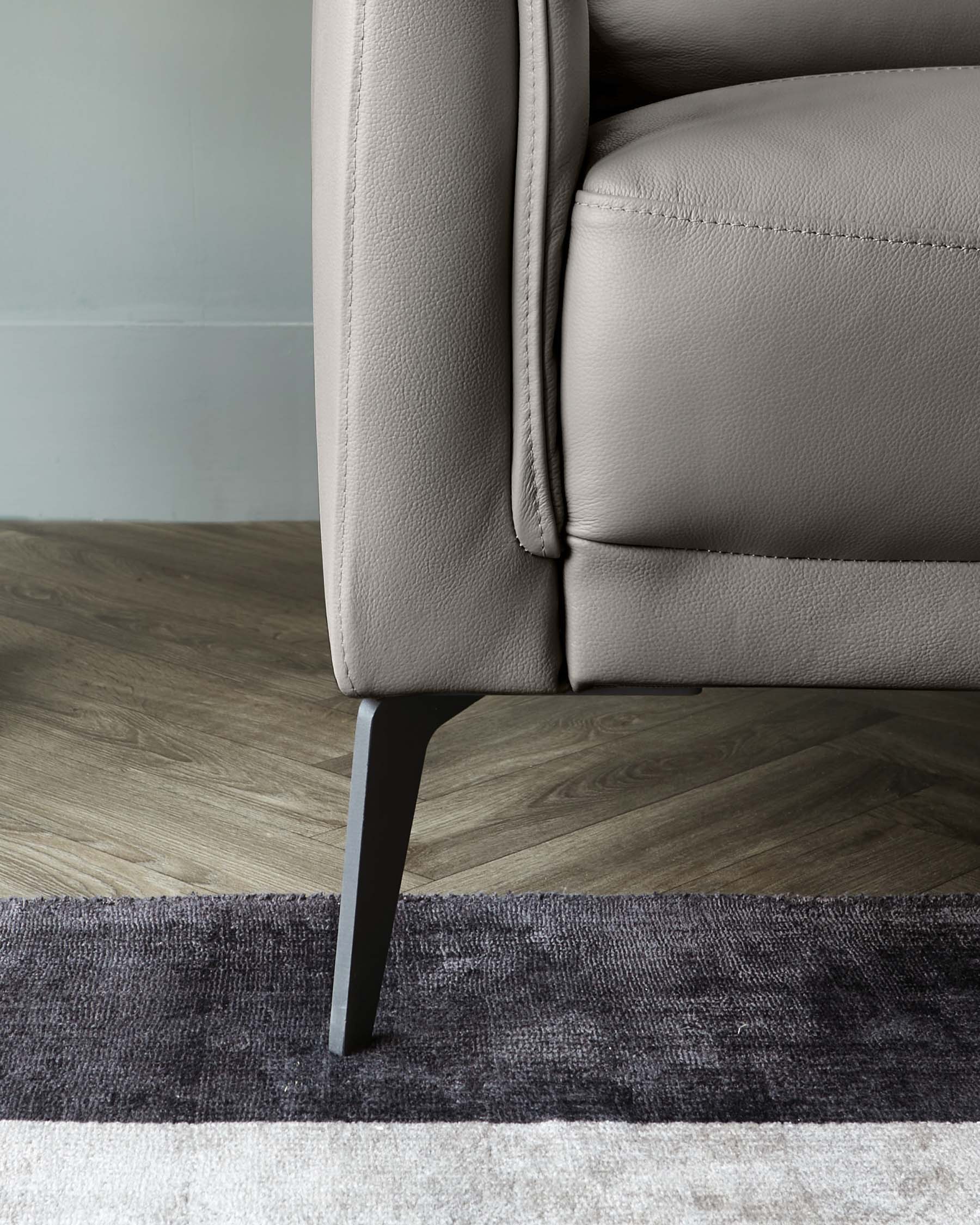 Brooks Dark Grey Leather Armchair