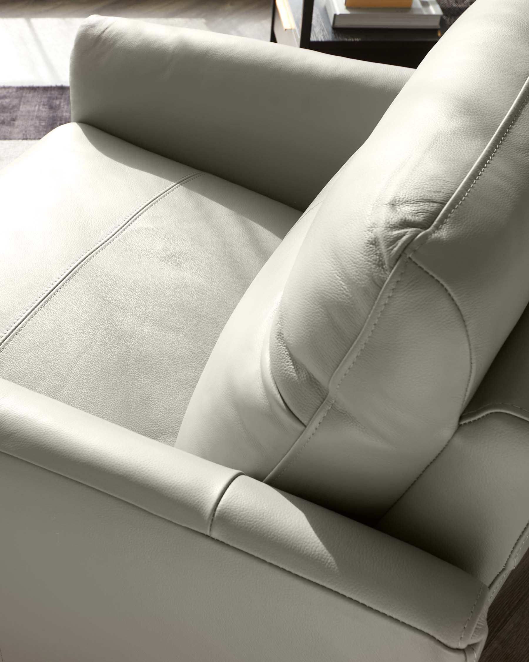 Brooks Light Grey Leather Armchair