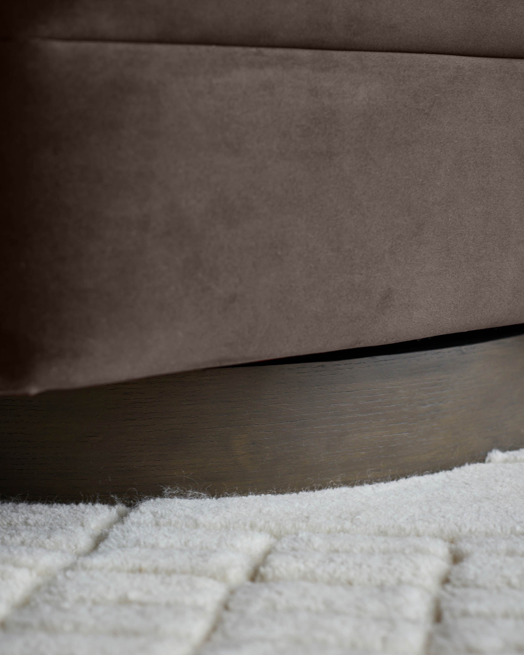 Callan dark mocha velvet swivel accent chair