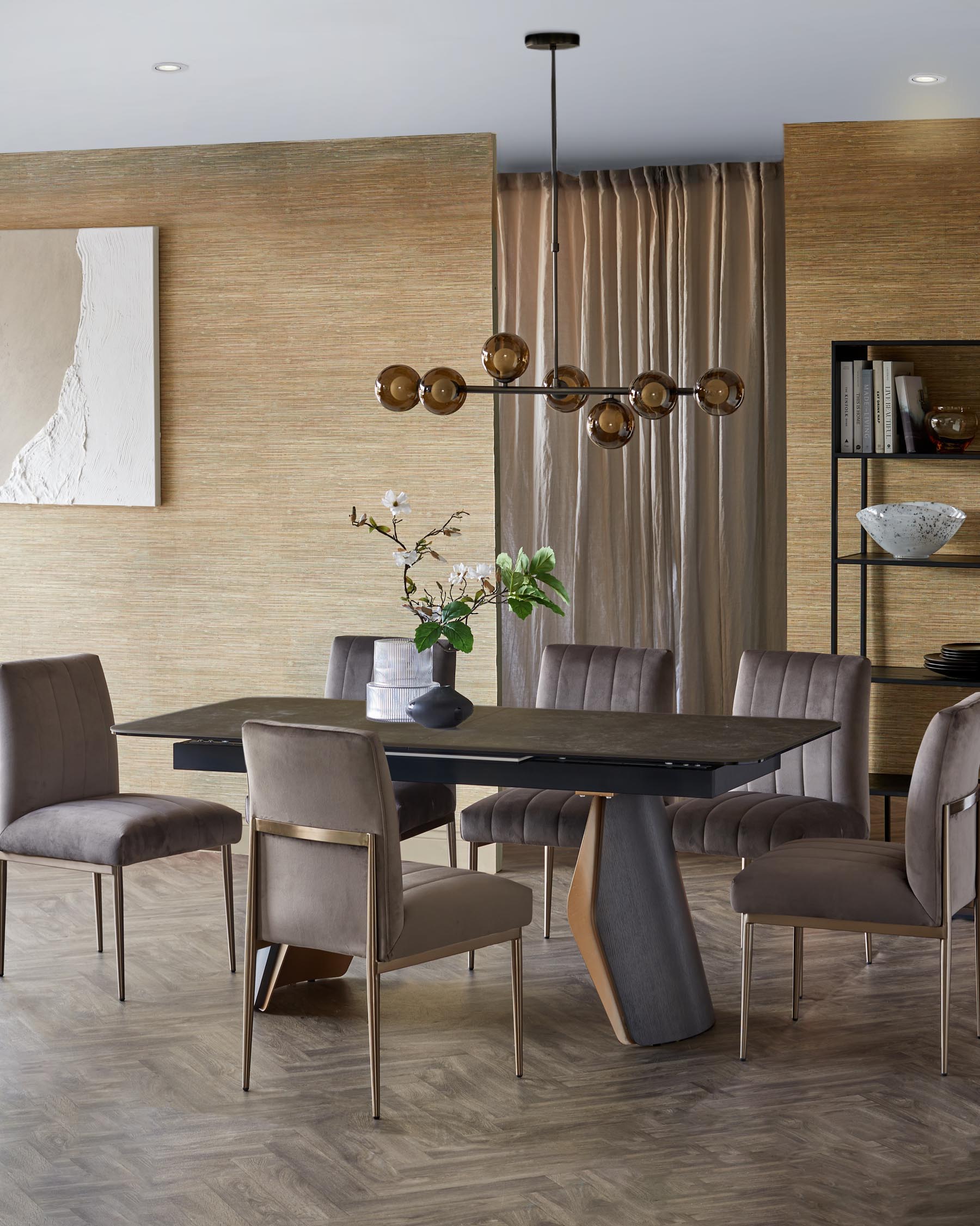 Collodi Dark Grey Ceramic Extending 8 to 10 Seater Dining Table