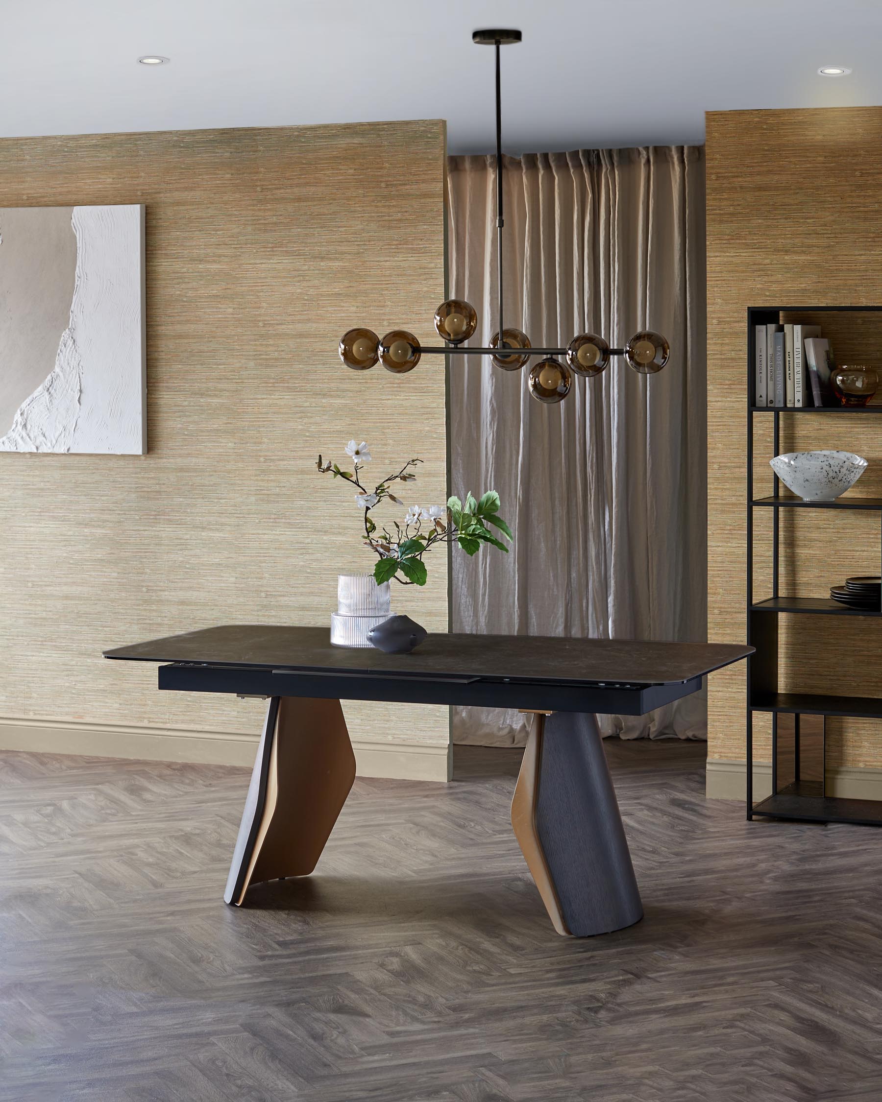 Collodi Dark Grey Ceramic Extending 8 to 10 Seater Dining Table