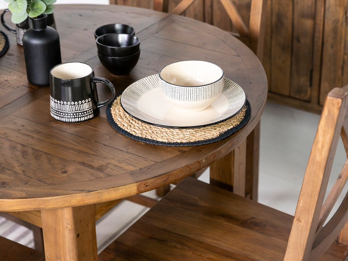 Brooklyn Round Extendable Dining Table & Alston Dining Chairs