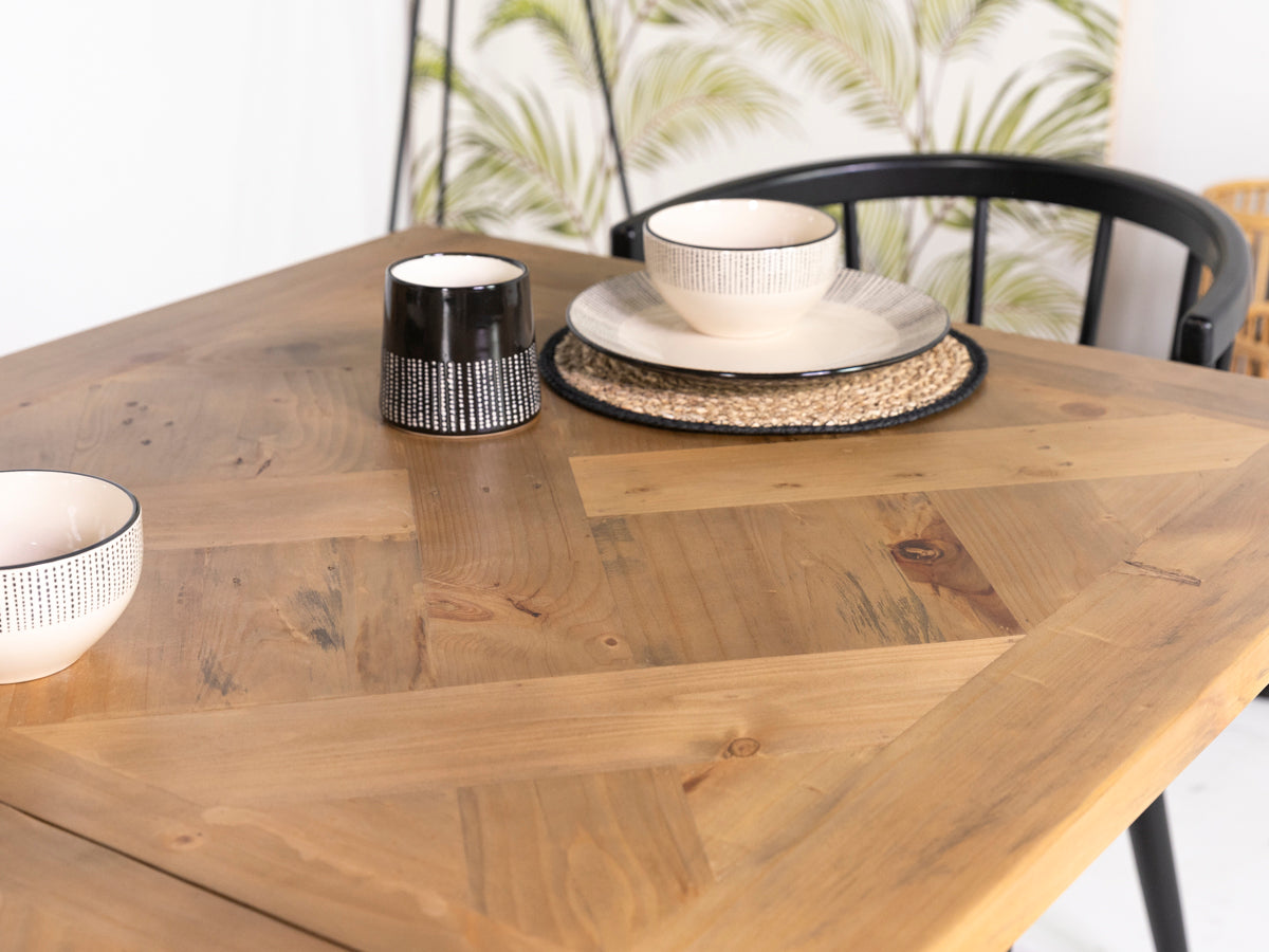 Como Extendable Dining Table (180cm - 240cm) & Brown Houston Dining Chairs