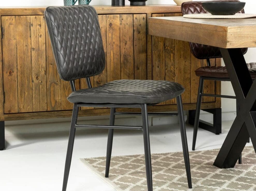 Brooklyn 160cm Fixed Top Dining Table & Grey Houston Dining Chairs