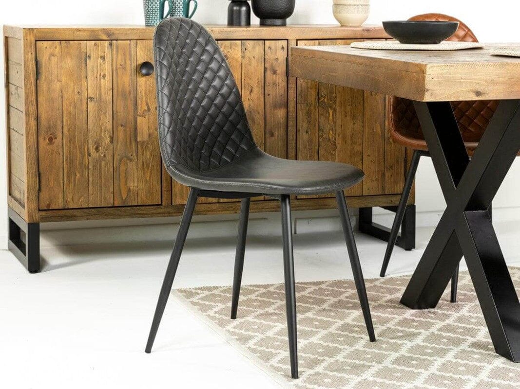Brooklyn 160cm Fixed Top Dining Table & Grey Dallas Dining Chairs