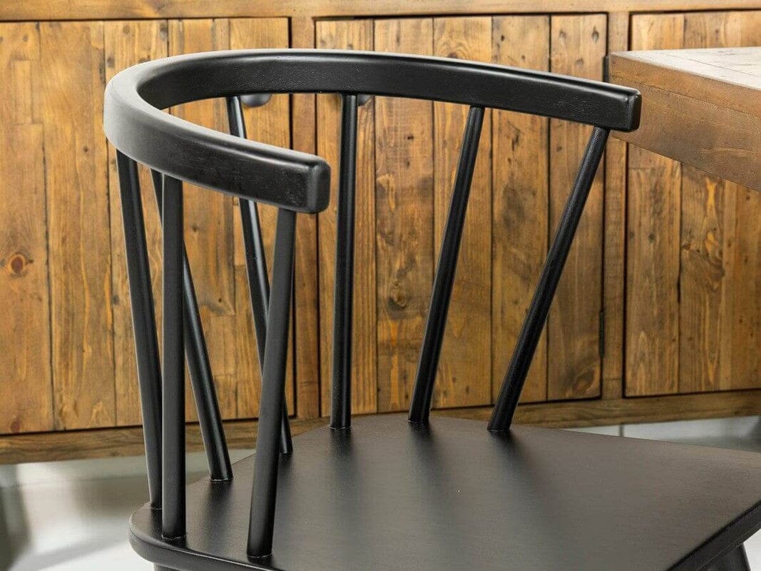 Brooklyn 160cm Fixed Top Dining Table & Black Bogart Dining Chairs