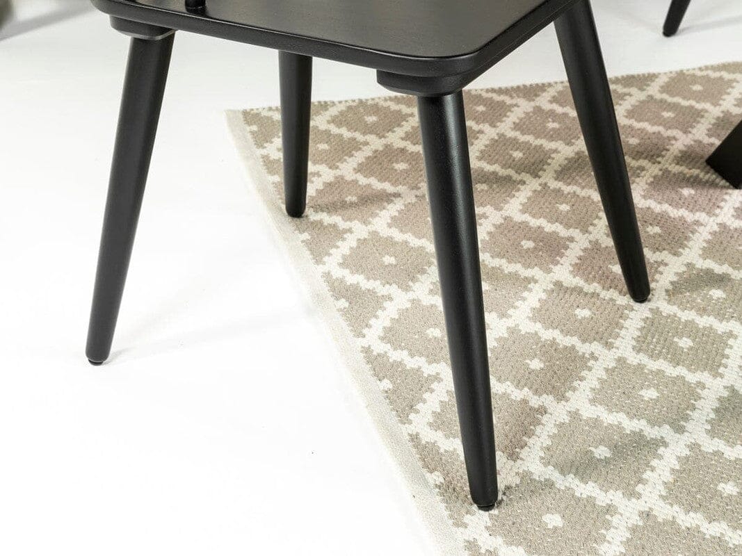 Brooklyn 160cm Fixed Top Dining Table & Black Bogart Dining Chairs