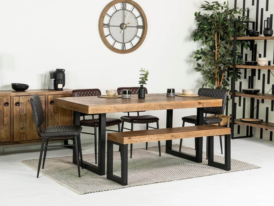 Brooklyn Fixed Top Dining Table & Brown Houston Dining Chairs