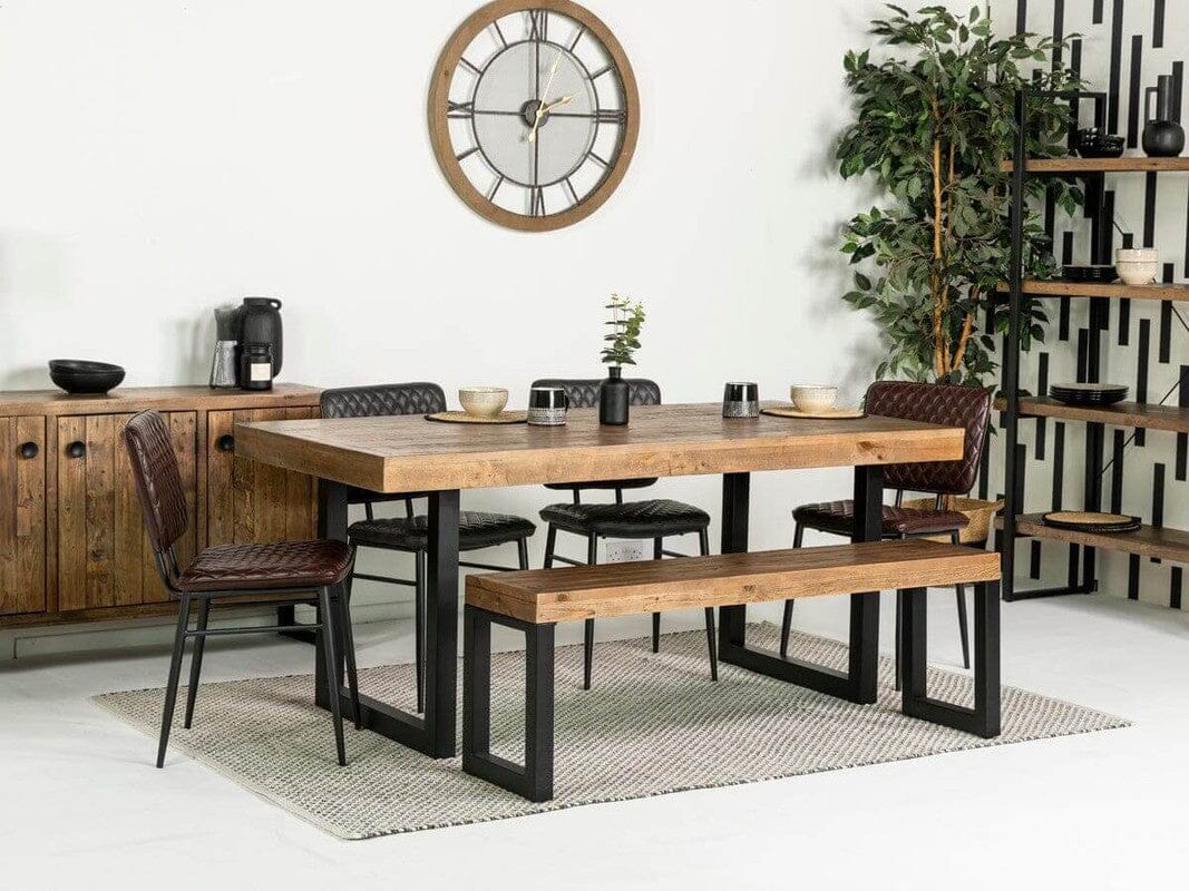 Brooklyn Fixed Top Dining Table & Brown Houston Dining Chairs