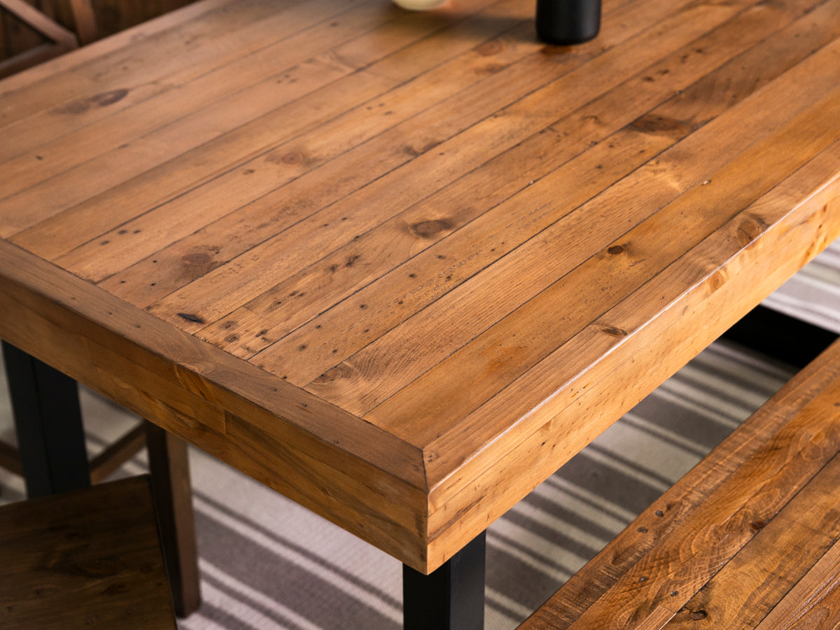 Brooklyn 160cm Fixed Top Dining Table & Brown Houston Dining Chairs