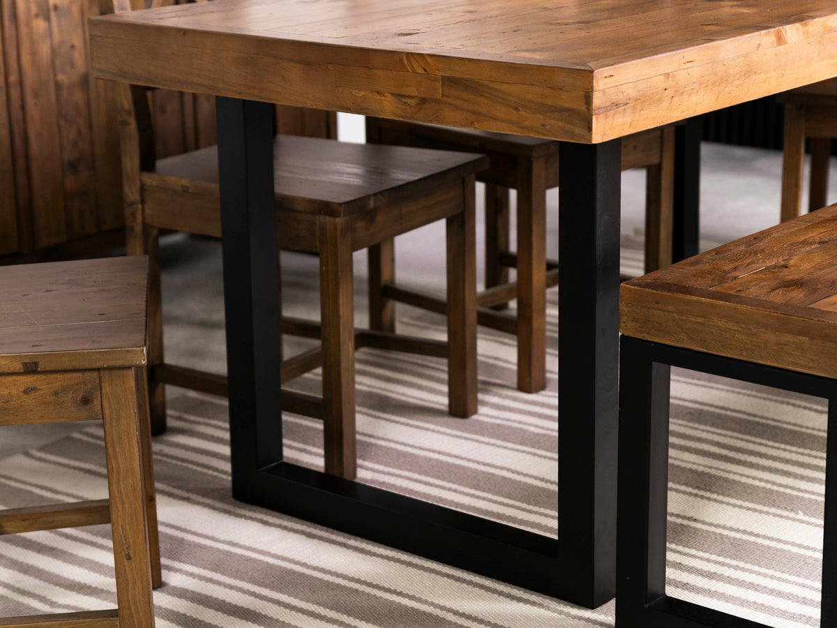 Brooklyn 160cm Fixed Top Dining Table & Brown Houston Dining Chairs