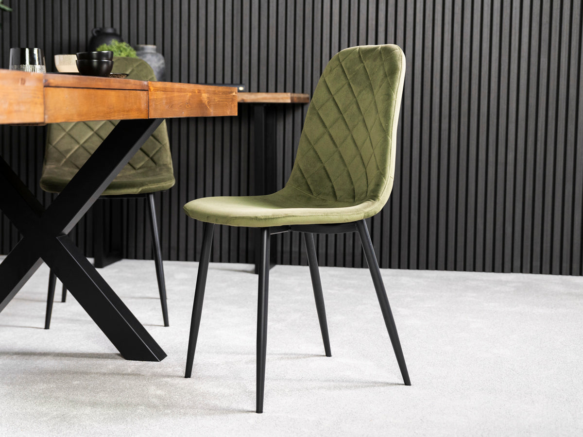 Brooklyn 160cm Fixed Top Dining Table & Alston Dining Chairs