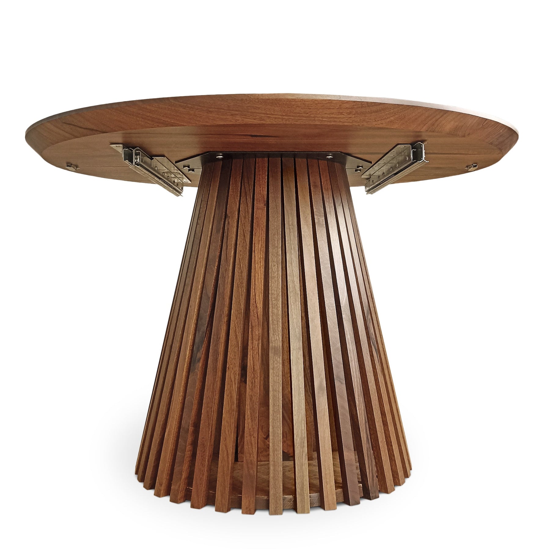 Vivien Round Extendable Dining Table in Darker Walnut