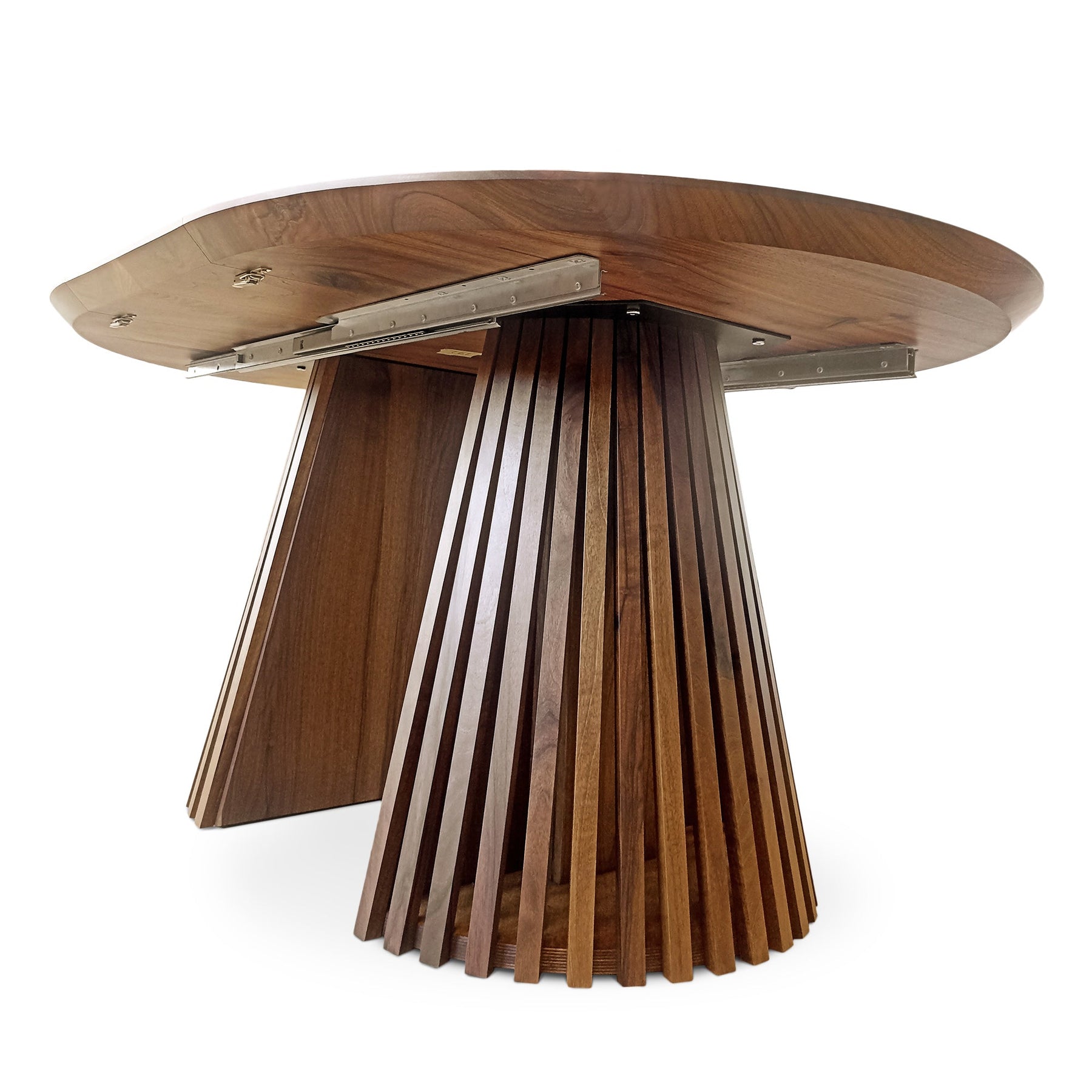 Vivien Round Extendable Dining Table in Darker Walnut