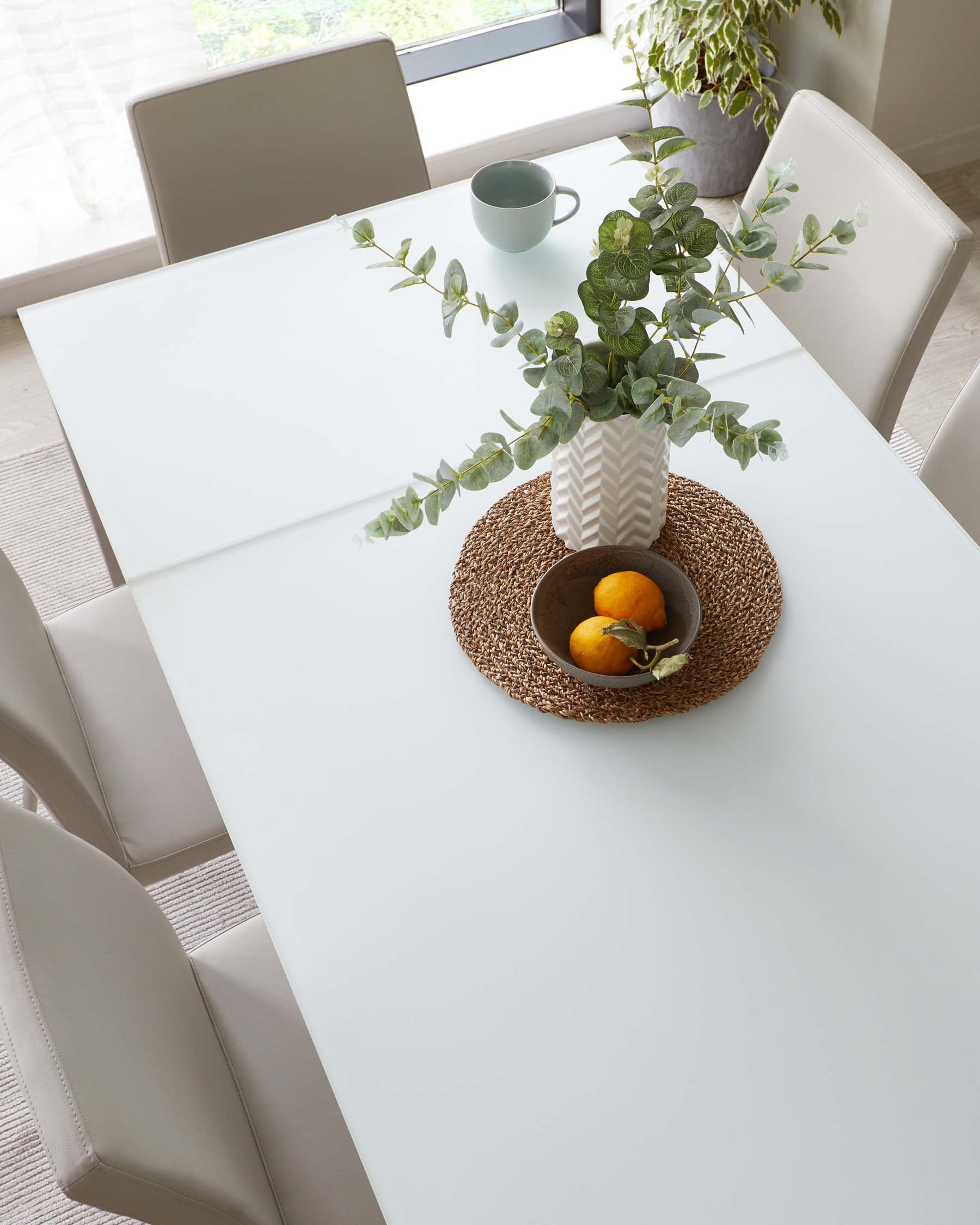 Eve White Frosted Glass Extending 6 To 8 Seater Dining Table