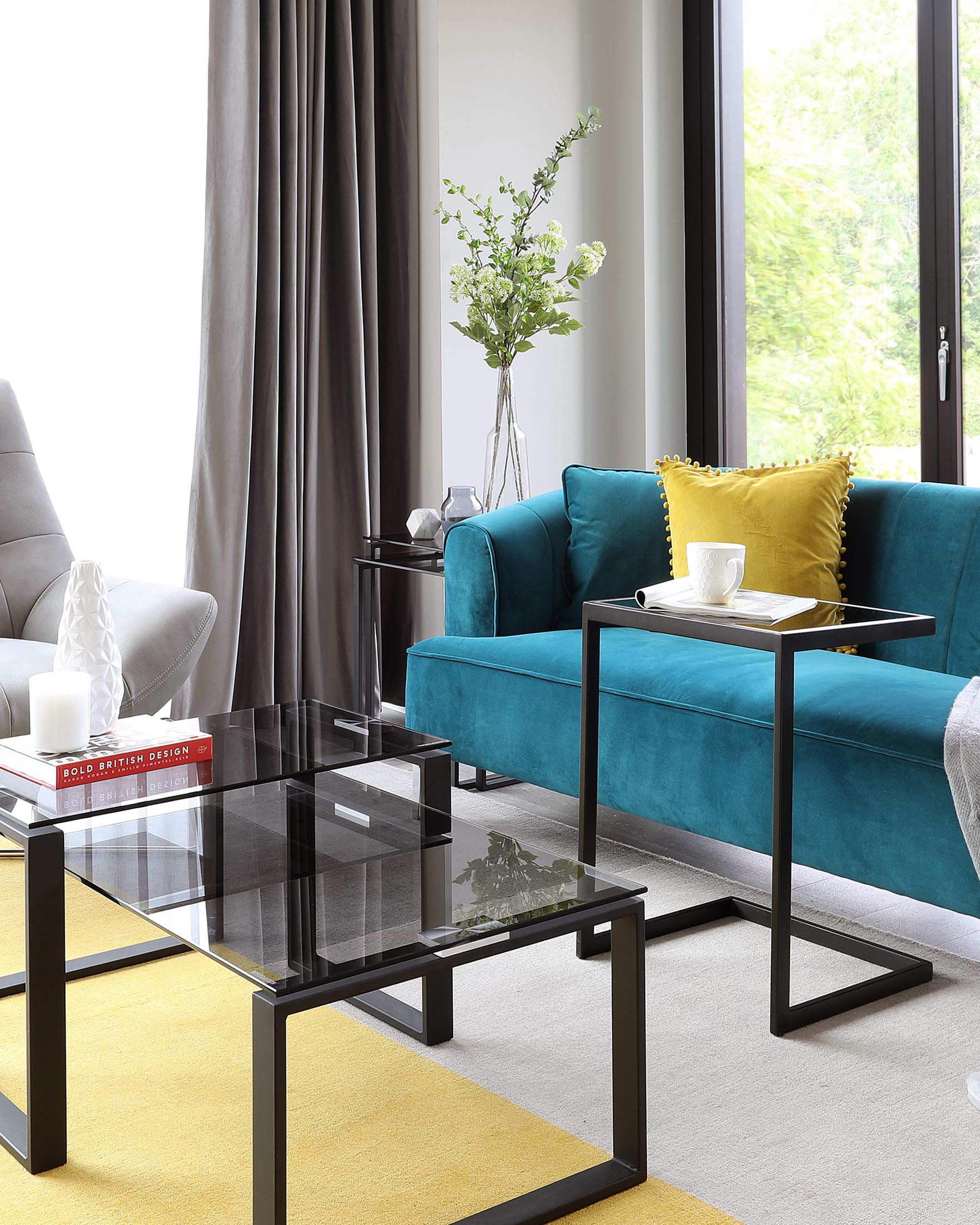 Ezra Smoked Glass Tray Table