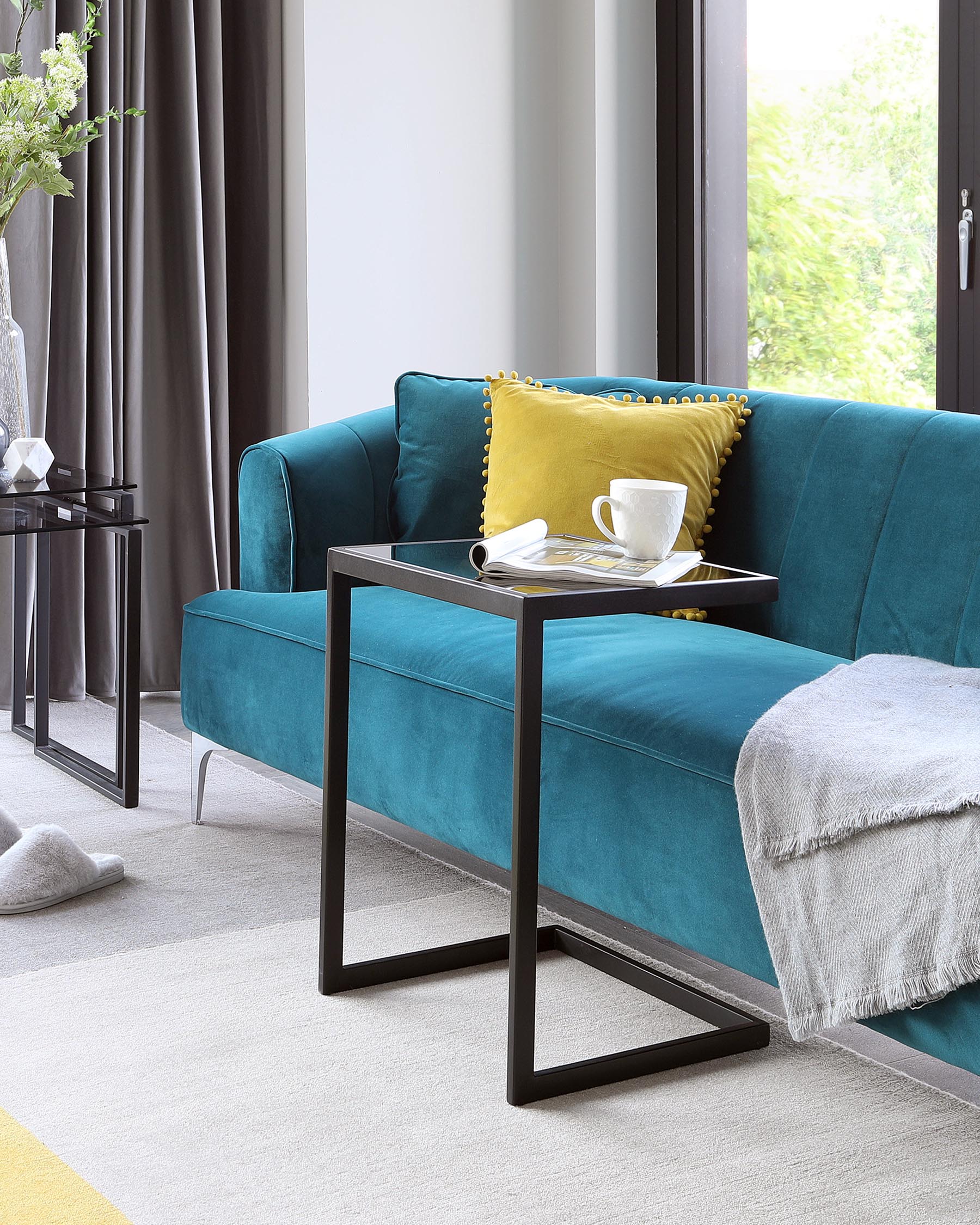 Ezra Smoked Glass Tray Table