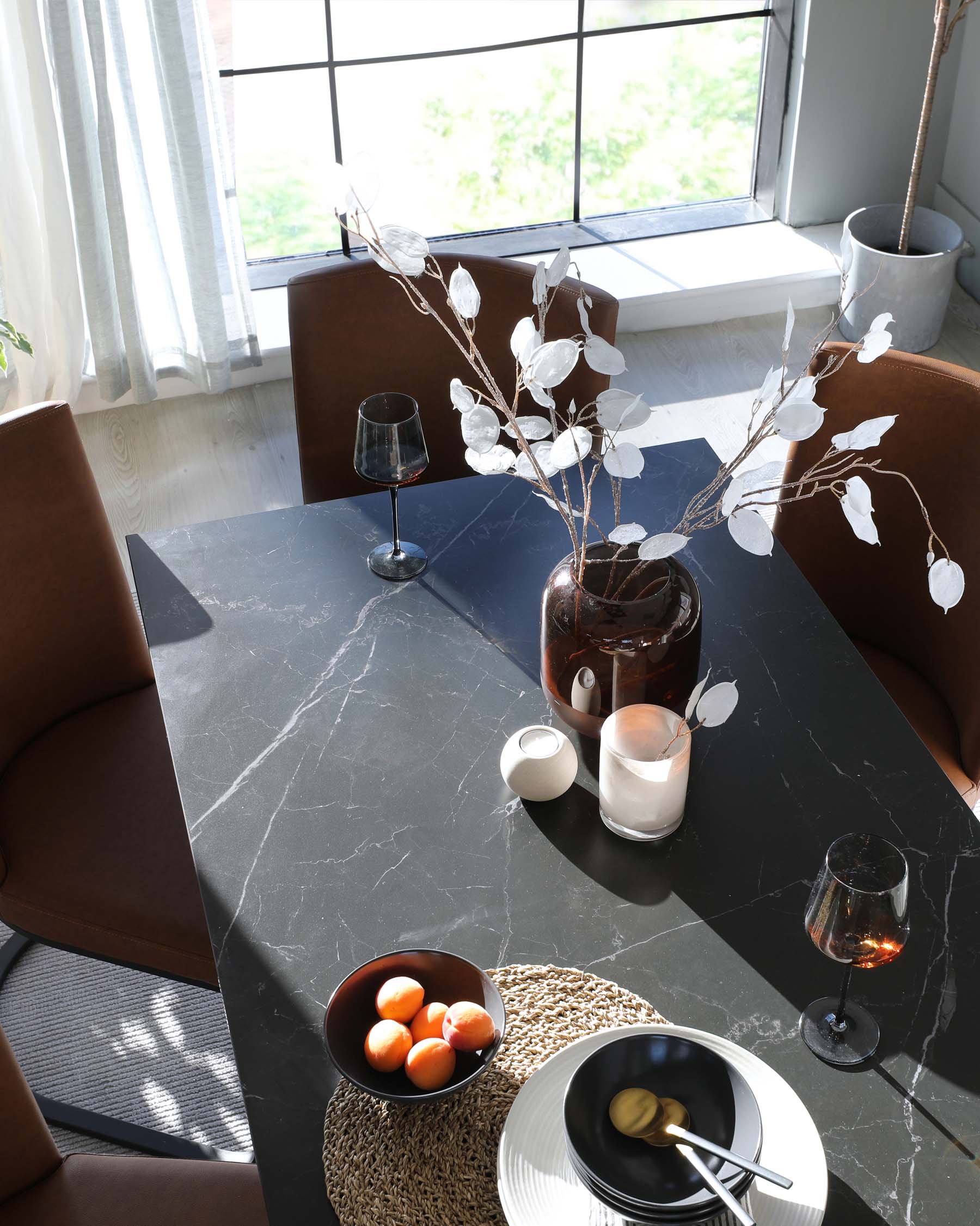 Mia Black Ceramic 6 Seater Dining Table