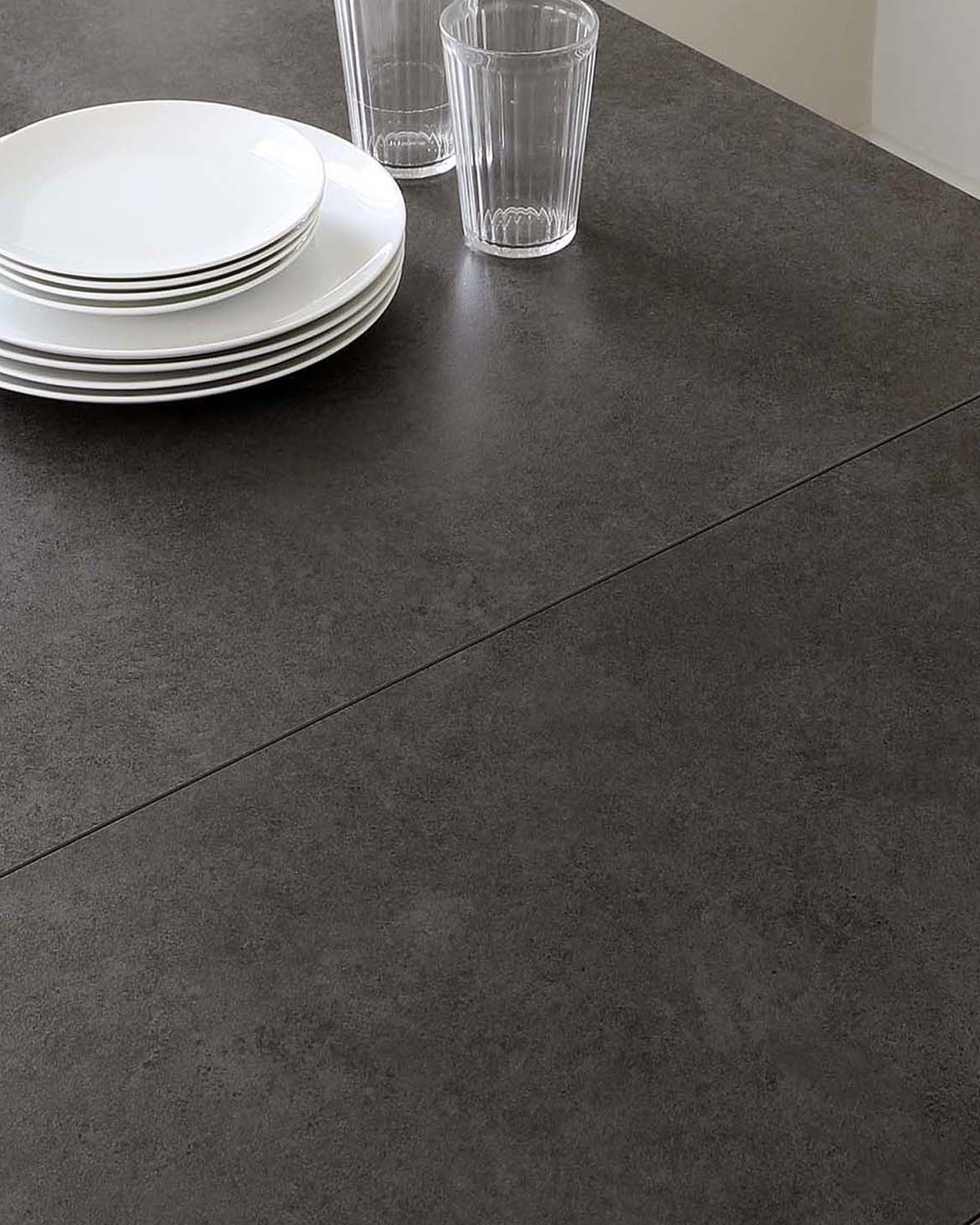 Calenzano Dark Grey Ceramic Extending 8 to 10 Seater Dining Table
