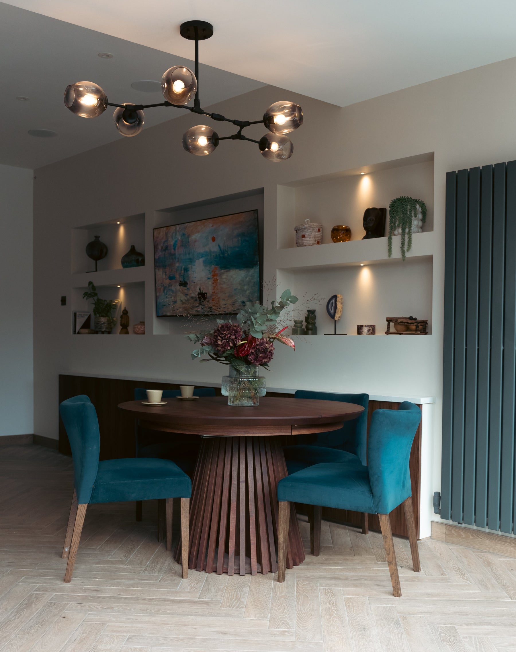 Vivien Round Extendable Dining Table in Chocolate Walnut