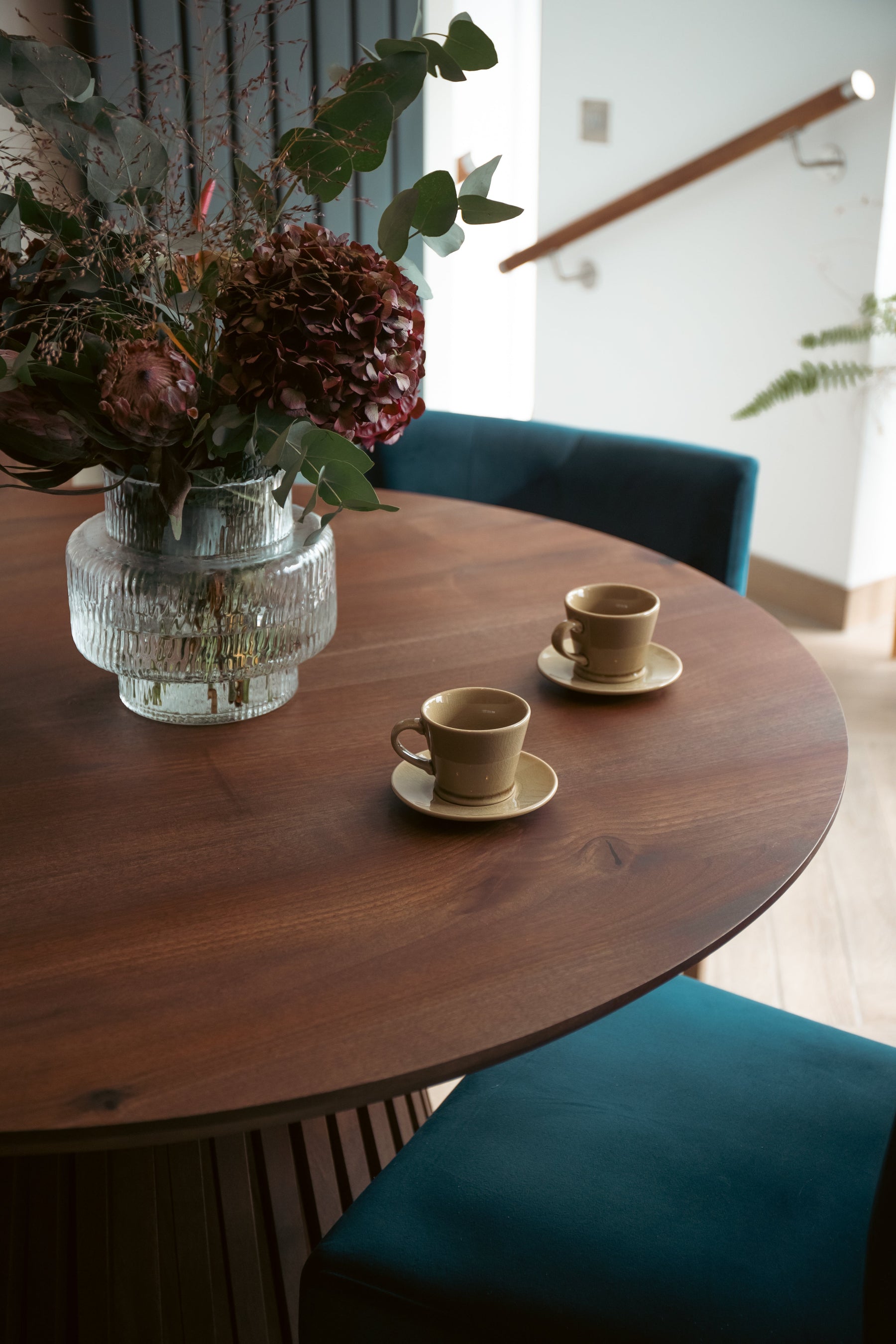Vivien Round Extendable Dining Table in Chocolate Walnut