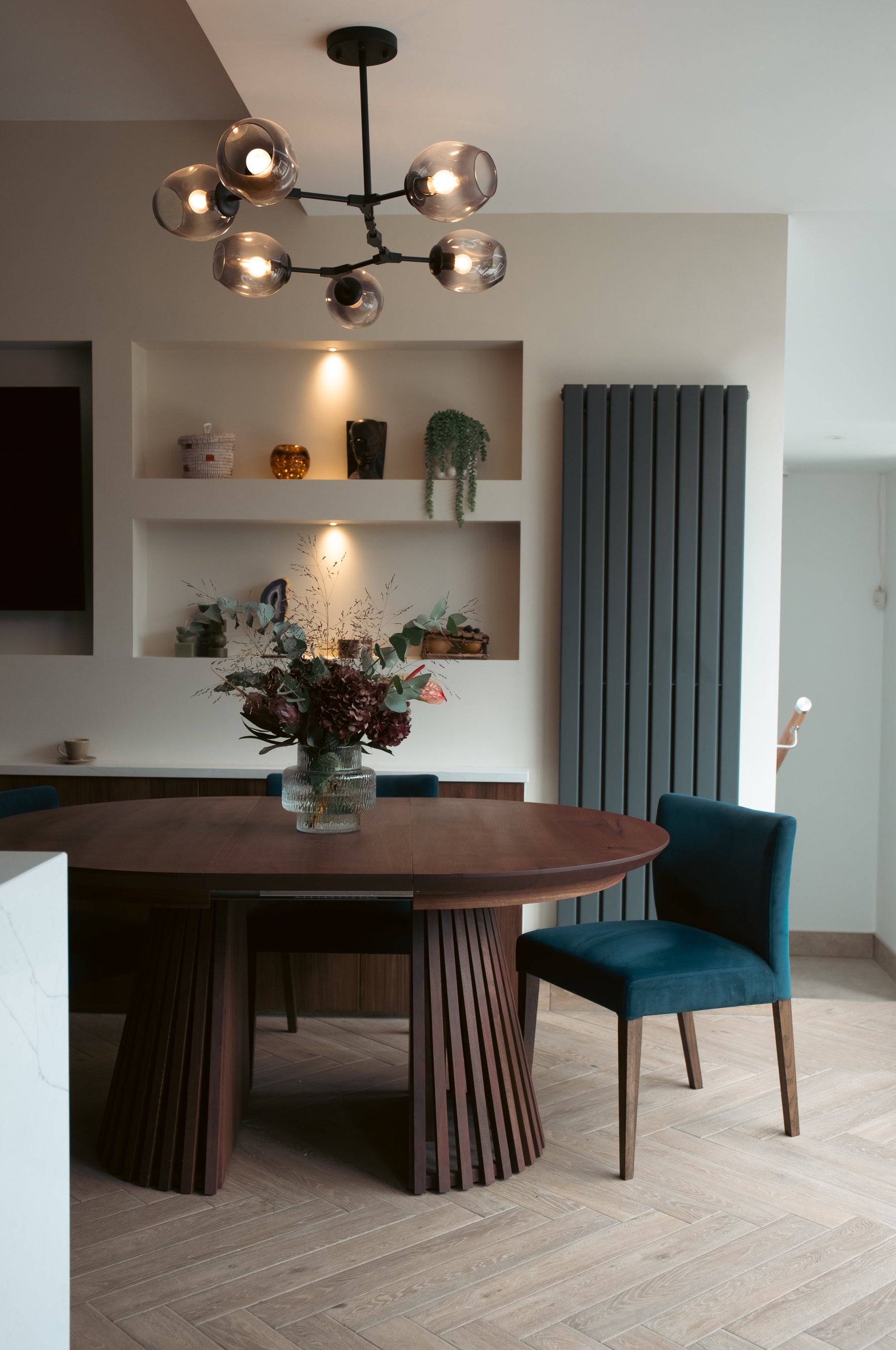 Vivien Round Extendable Dining Table in Chocolate Walnut