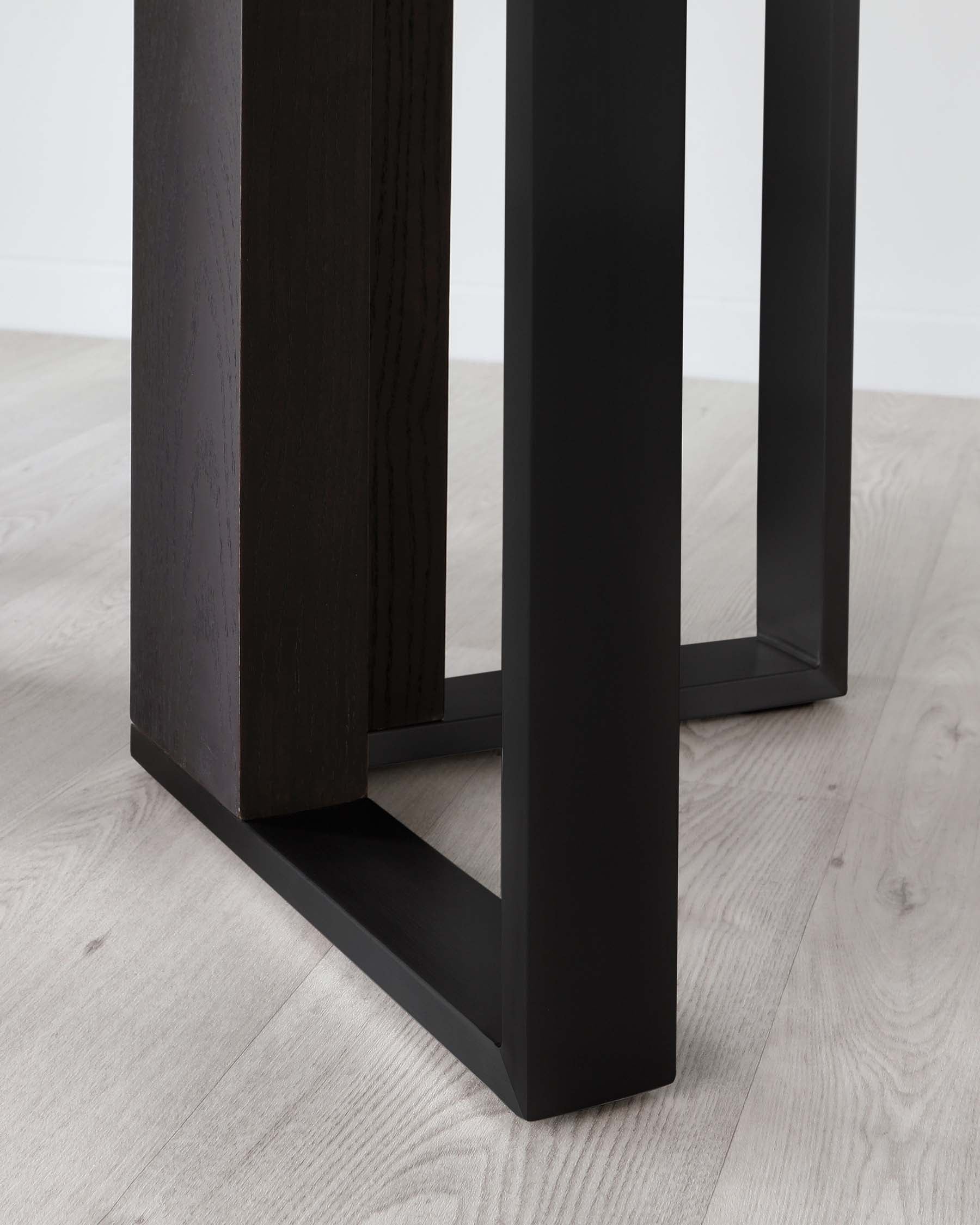 Jonah Dark Oak With Black Powder Coated Frame 6 Seater Dining Table
