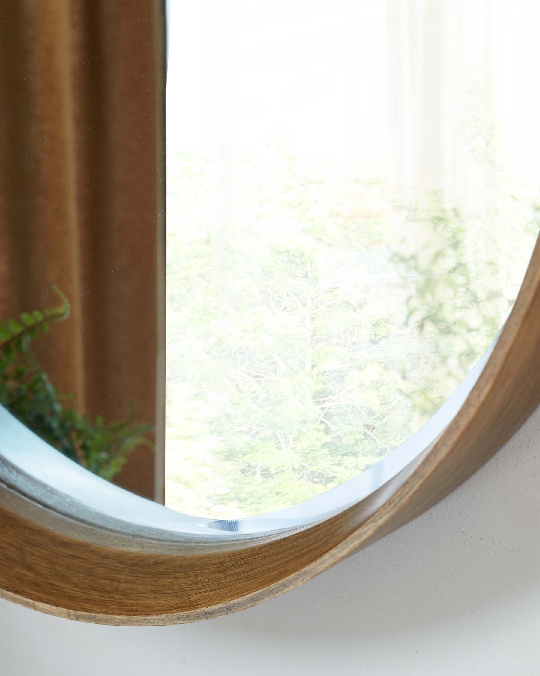 Kendrick Small Round Wall Mirror Walnut