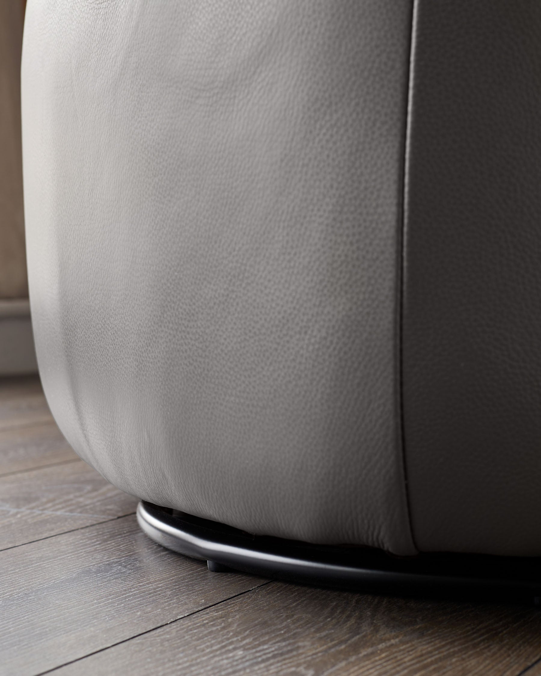 Landon dark grey leather swivel accent chair