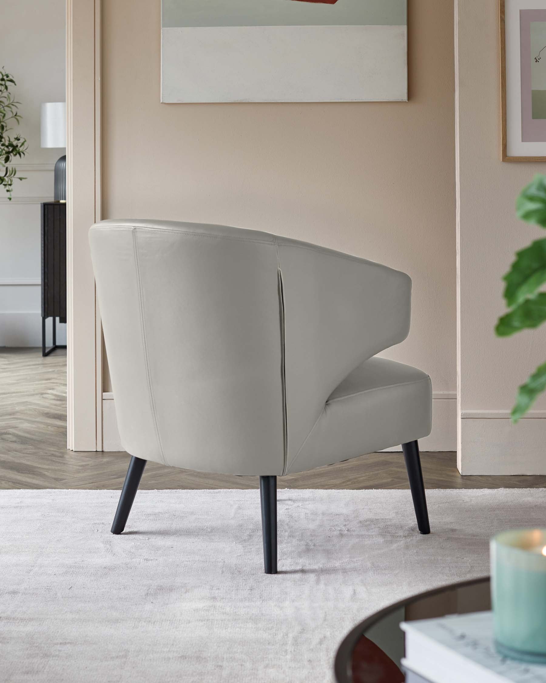 Landon Taupe Leather Accent Chair