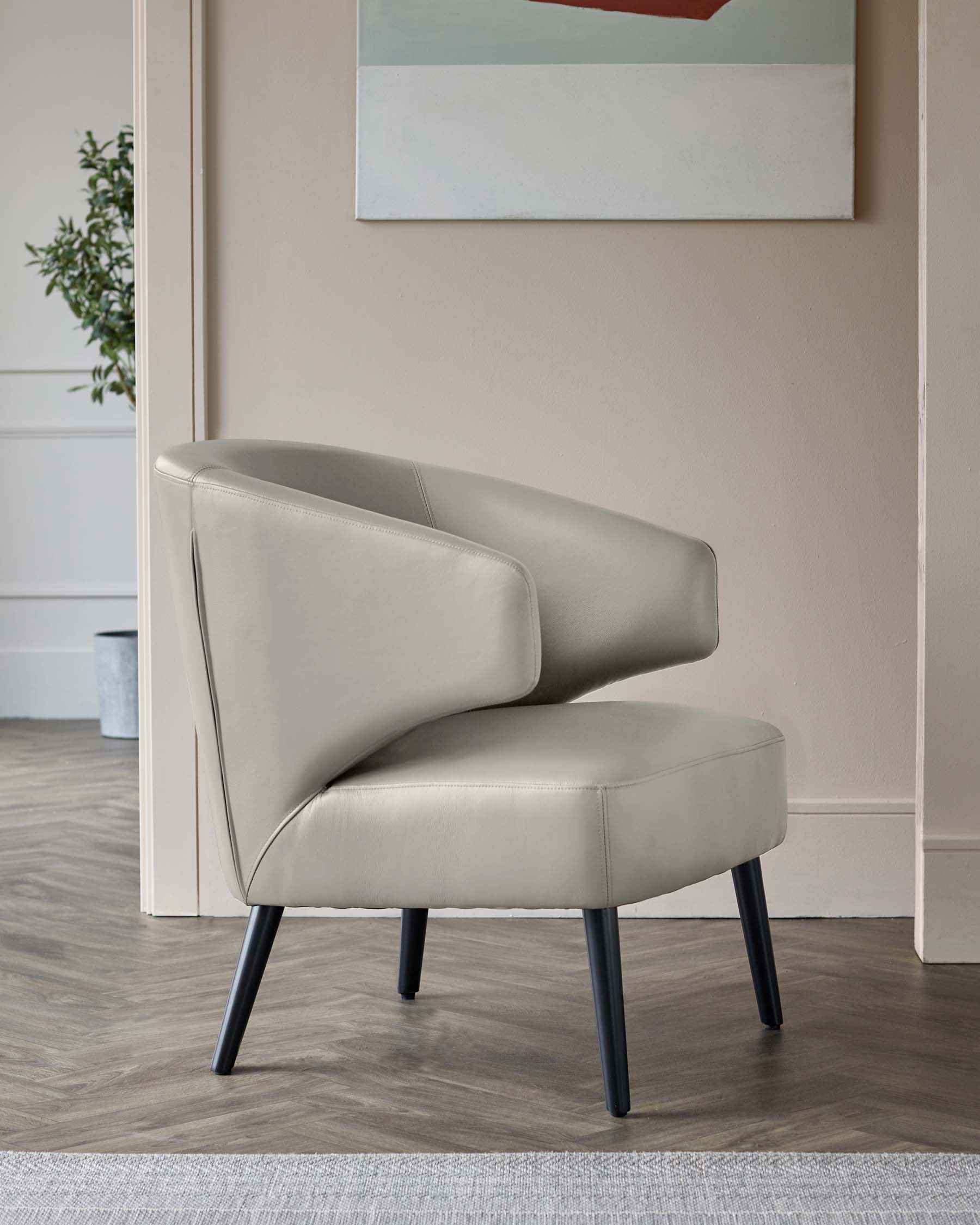 Landon Taupe Leather Accent Chair