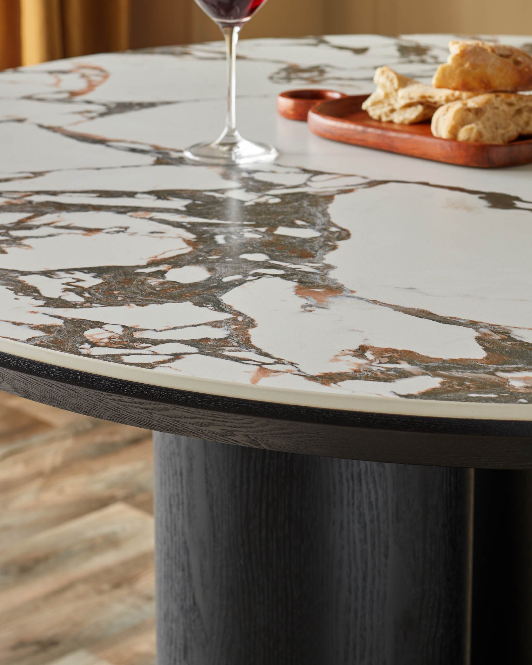 Lena white calacatta ceramic 4 seater dining table
