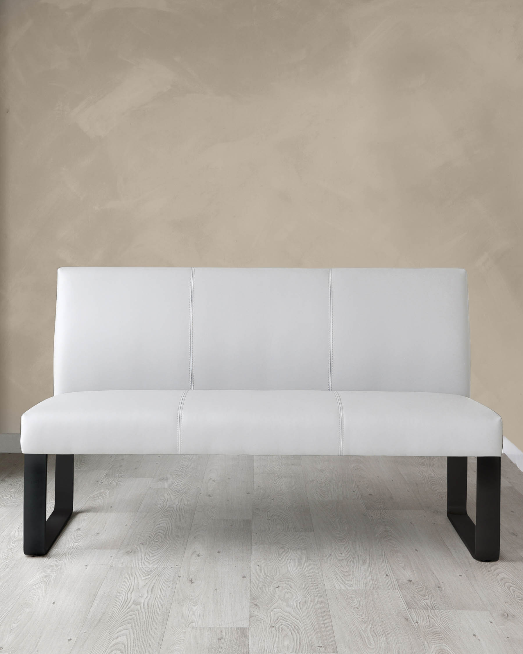Loop Light Grey 3 Seater Dining Bench With Backrest