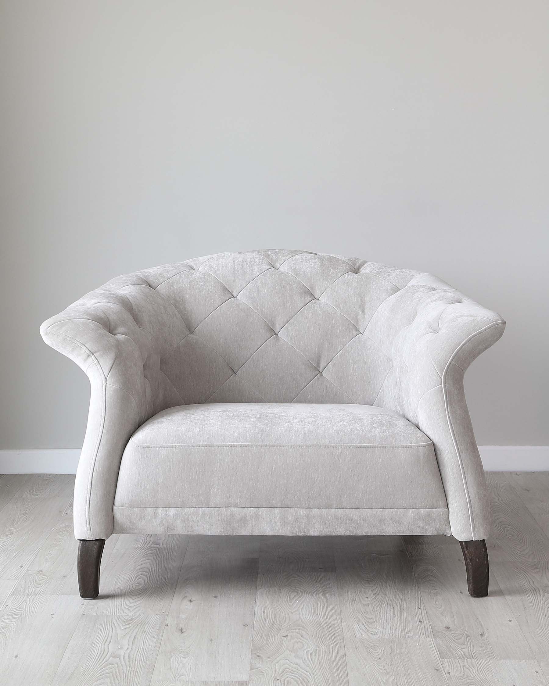 Luxe Light Grey Fabric Armchair