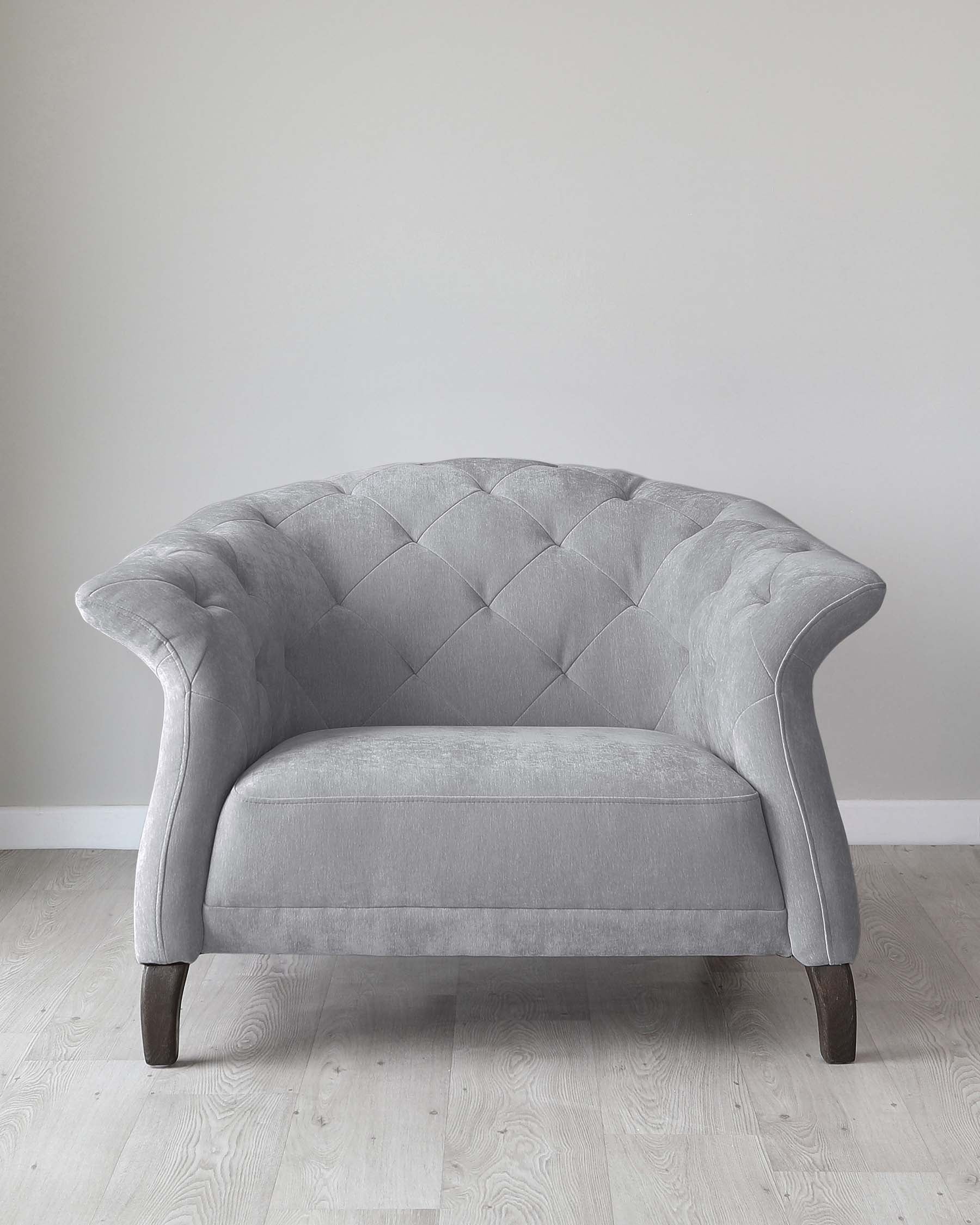 Luxe Modern Mid Grey Fabric Armchair
