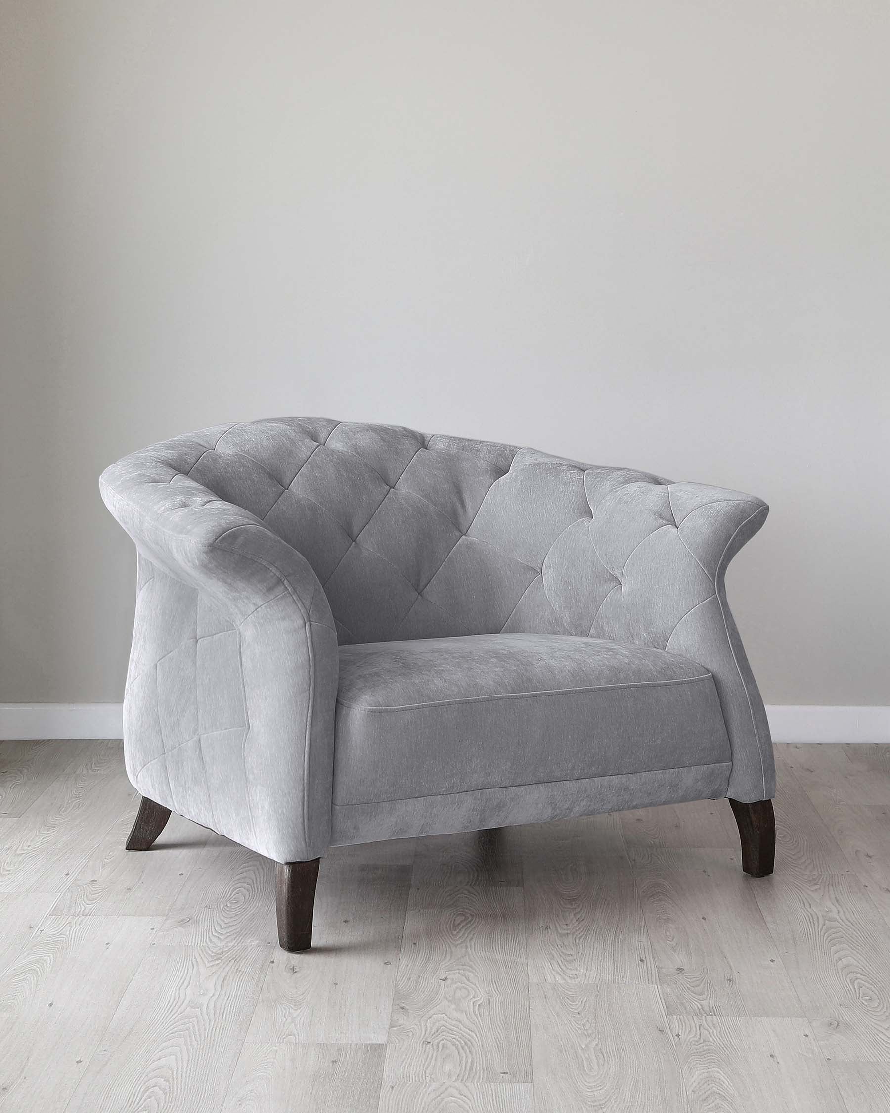 Luxe Modern Mid Grey Fabric Armchair