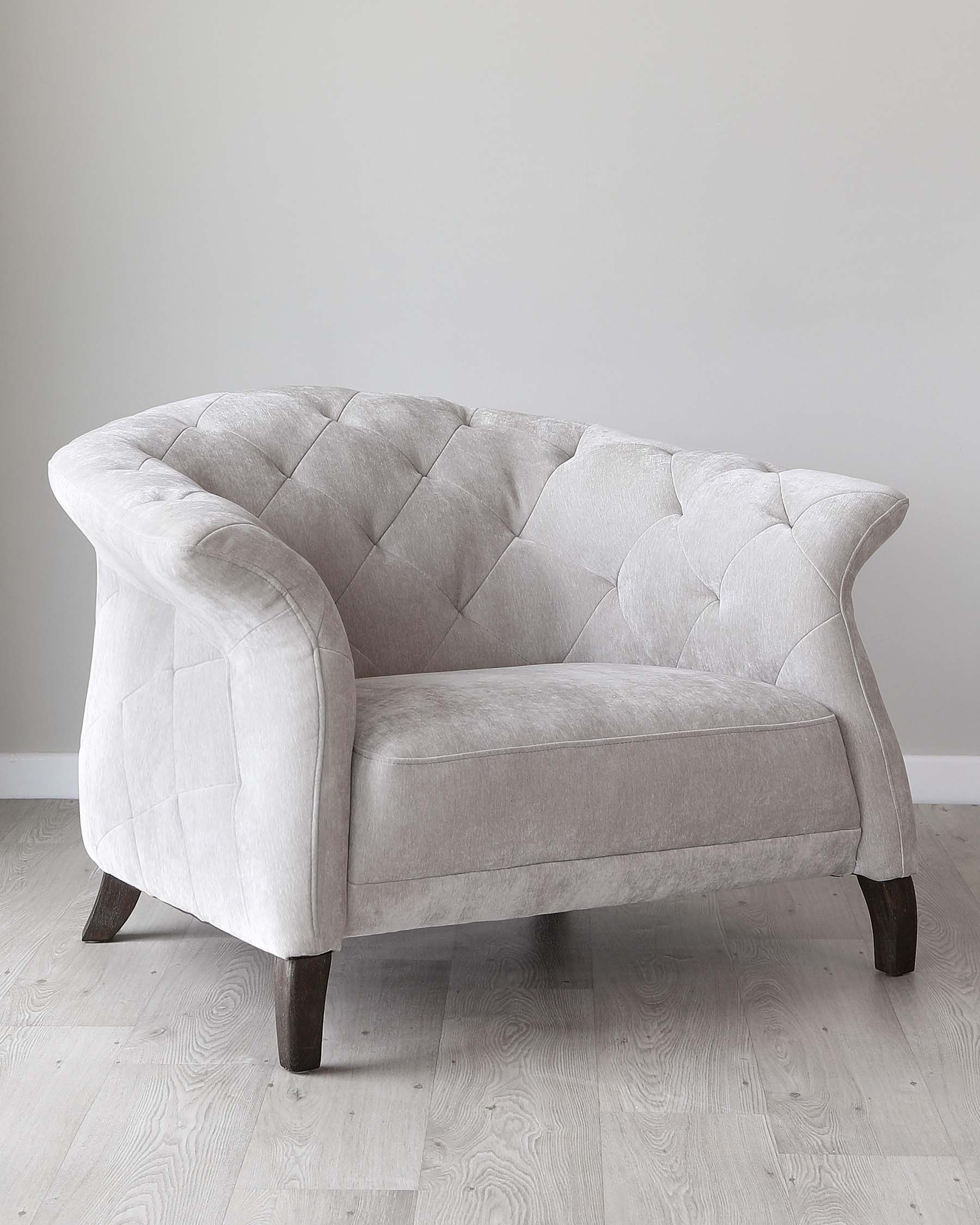 Luxe Light Grey Fabric Armchair