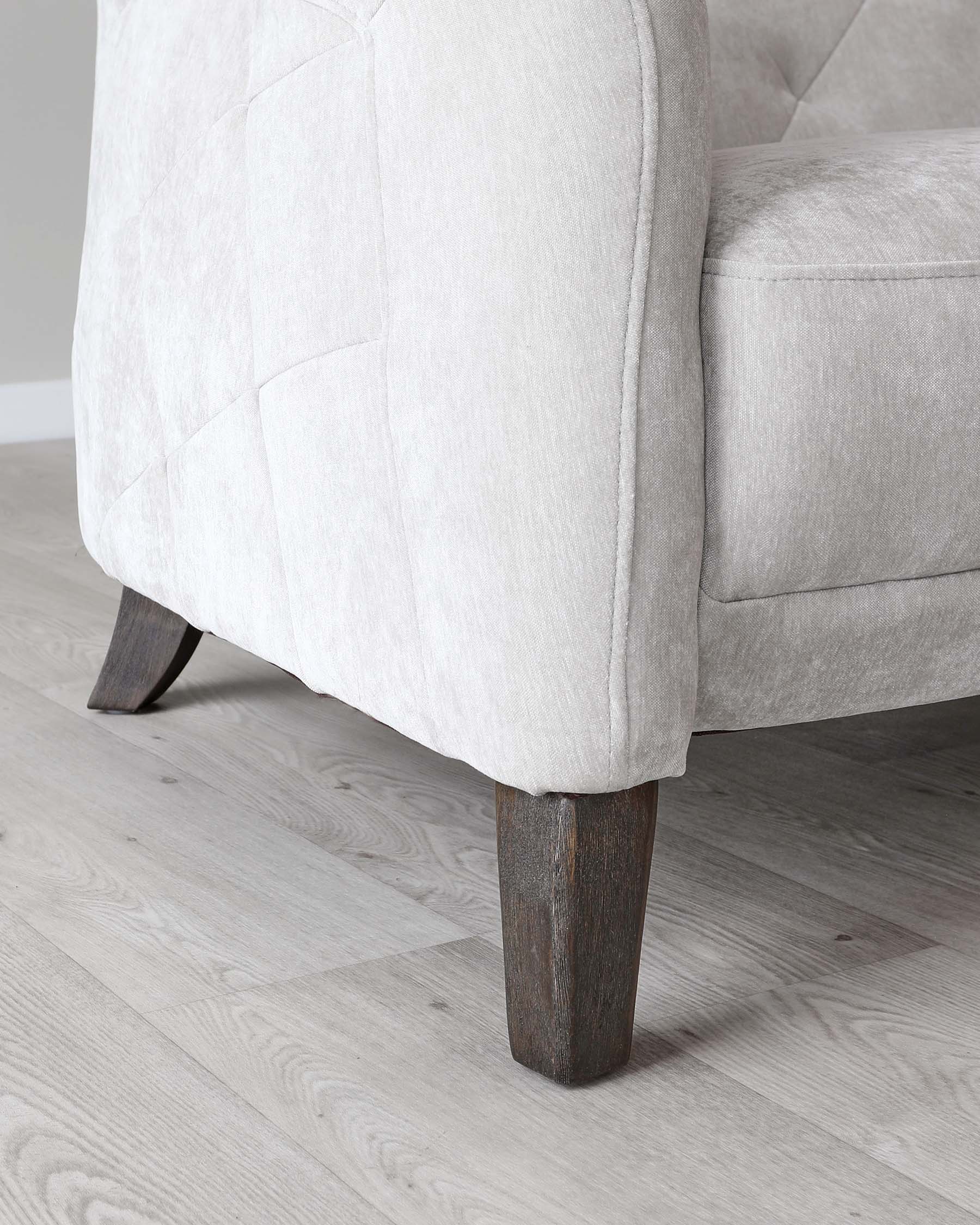 Luxe Light Grey Fabric Armchair
