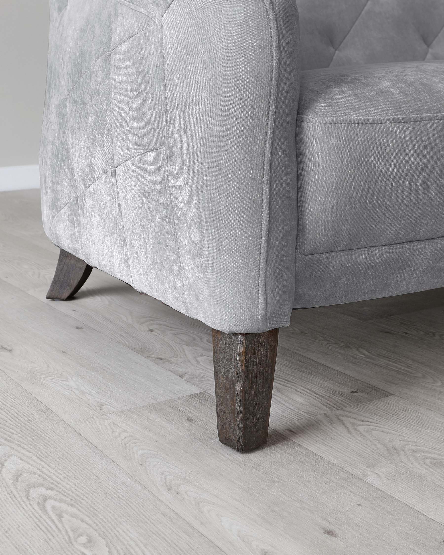 Luxe Modern Mid Grey Fabric Armchair