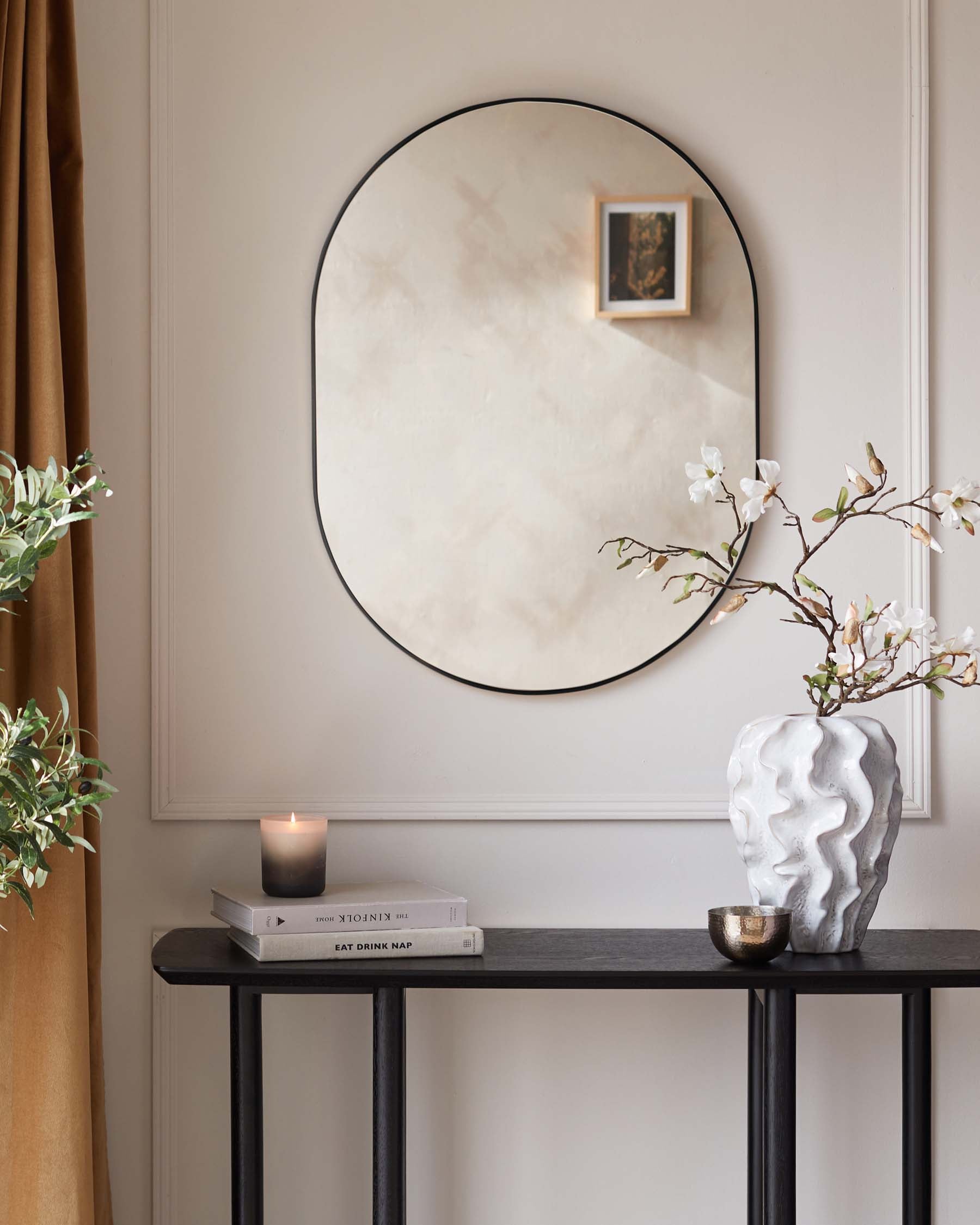 Malva Medium Wall Mirror Black