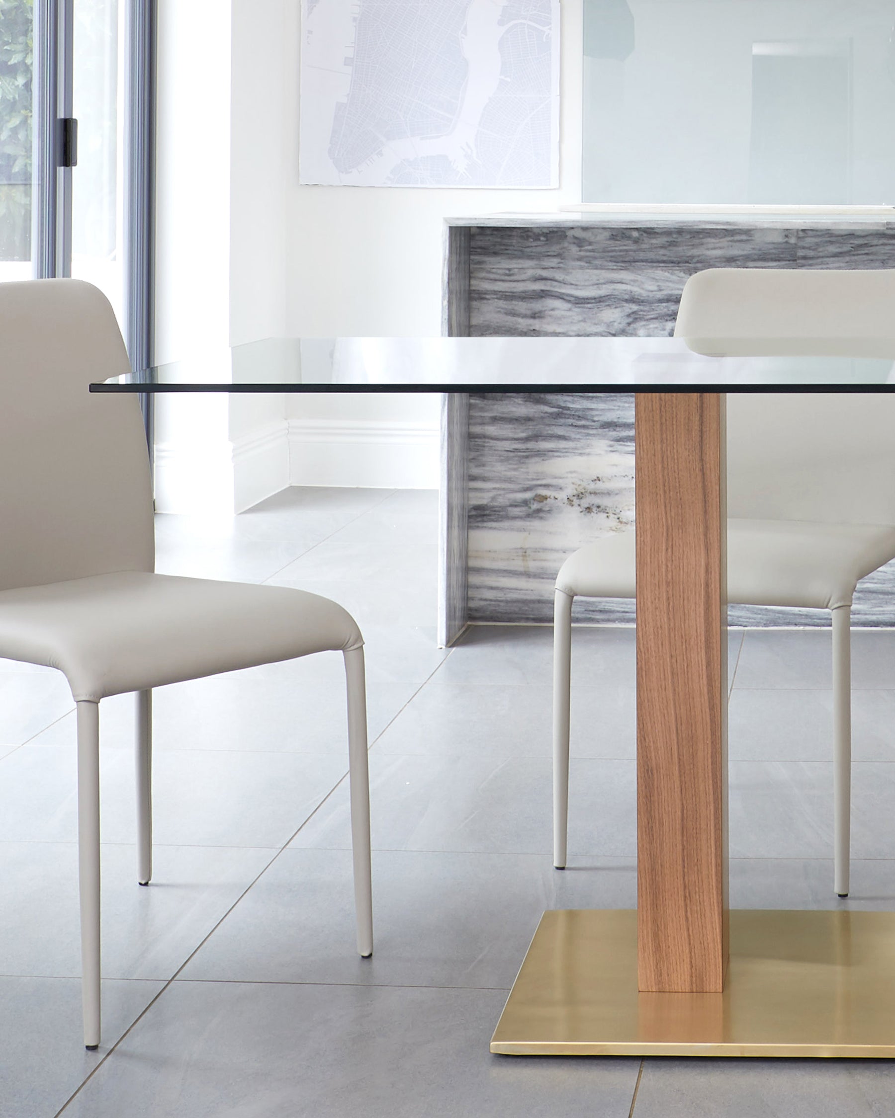 Mia Glass And Brass 6 Seater Dining Table