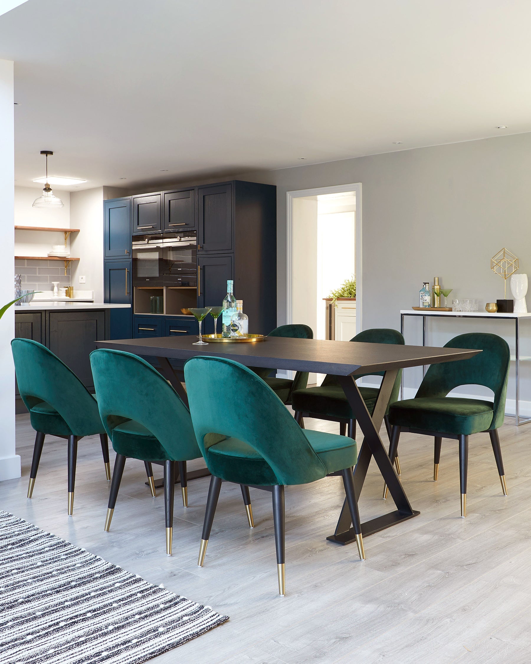 Nala dark washed wood 6 seater dining table