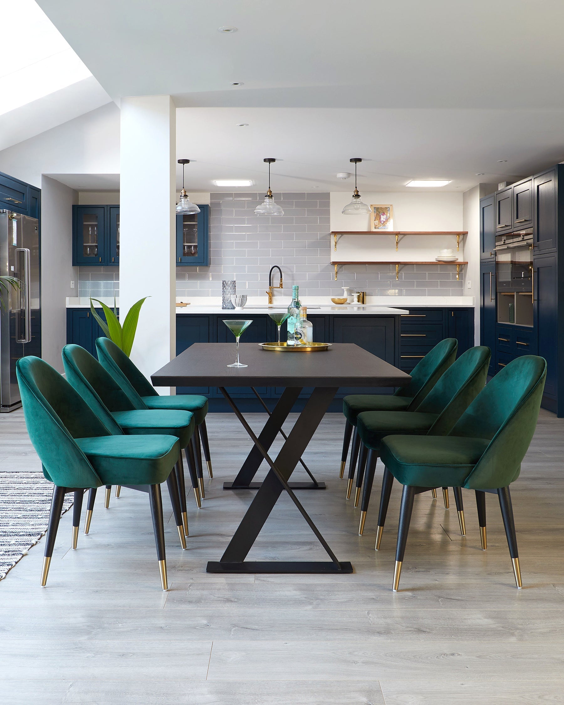 Nala dark washed wood 6 seater dining table