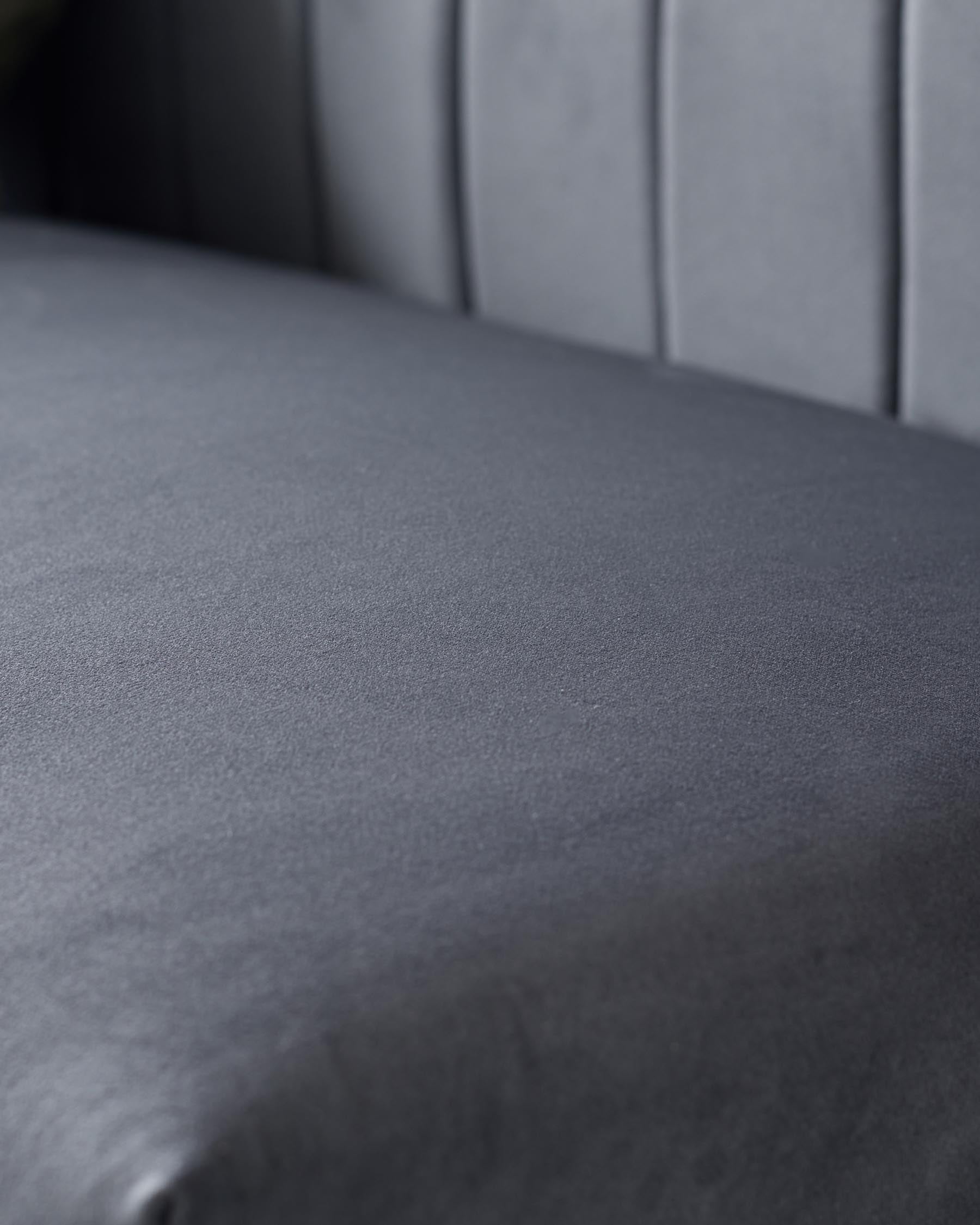 Ophelia 3 Seater Dark Grey Velvet Dining Bench With Backrest