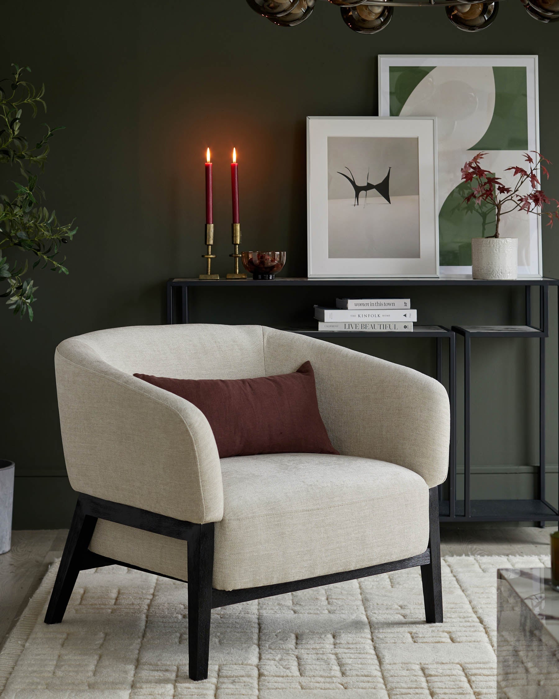 Parker Ivory Chenille Accent Chair
