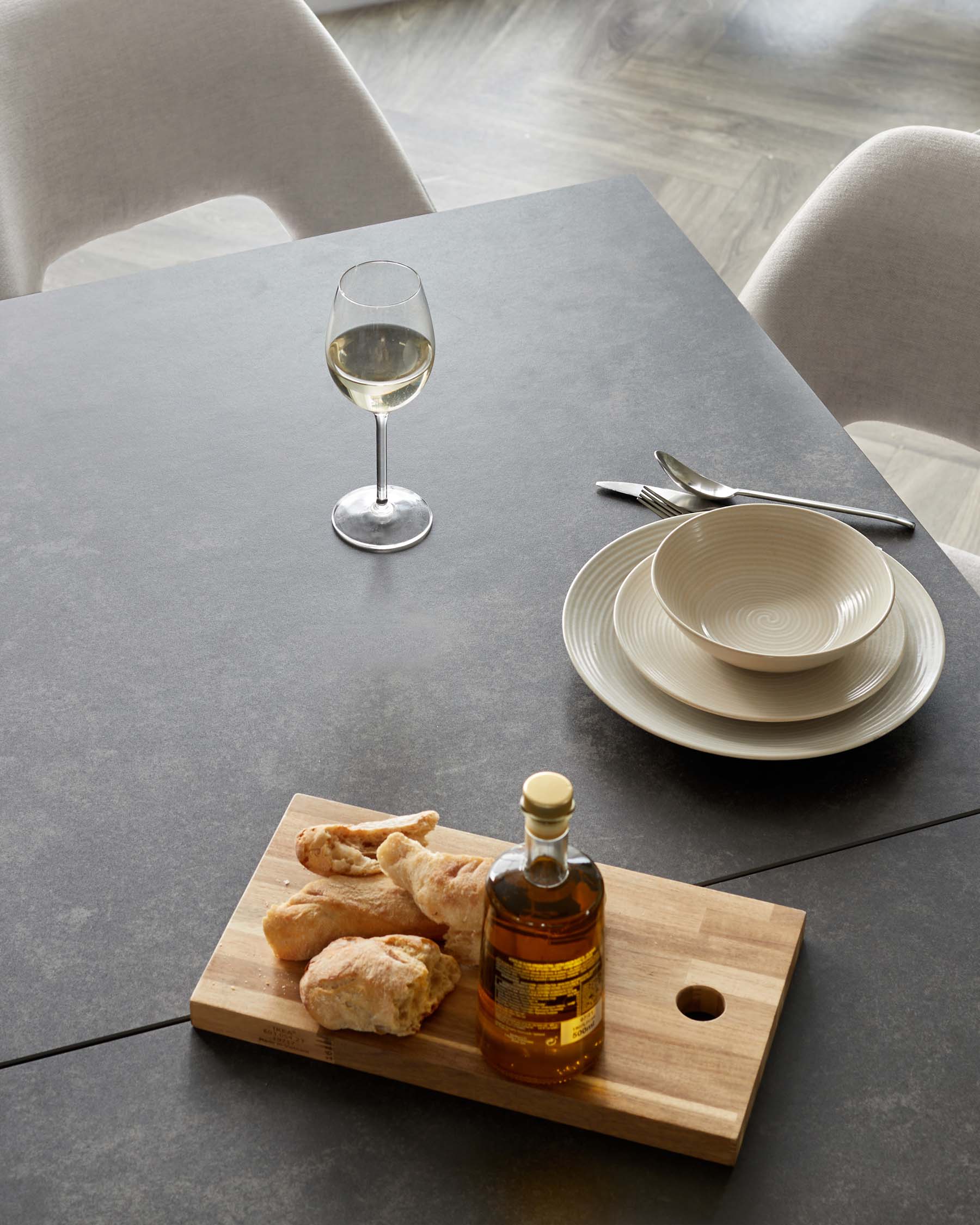 Riley Dark Grey Ceramic Extending 8 to 10 Seater Dining Table