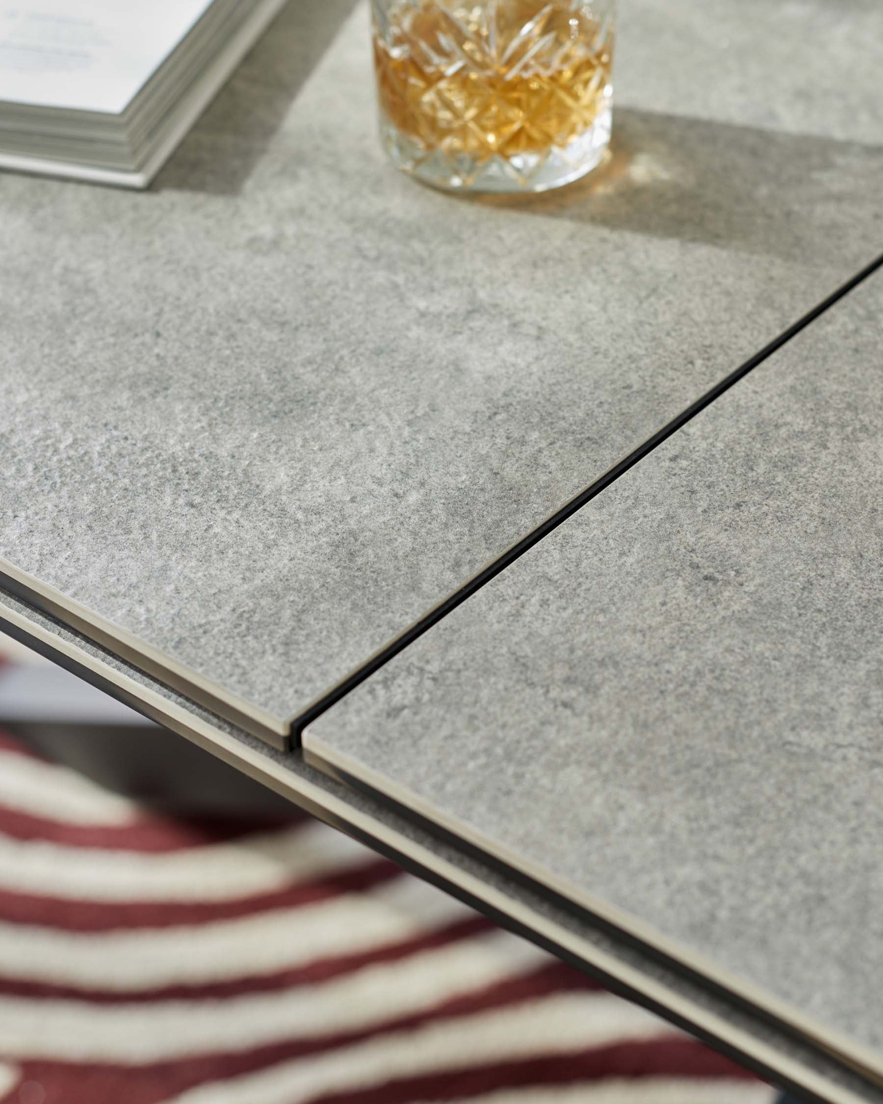 Riley Light Grey Ceramic Extending 8 to 10 Seater Dining Table