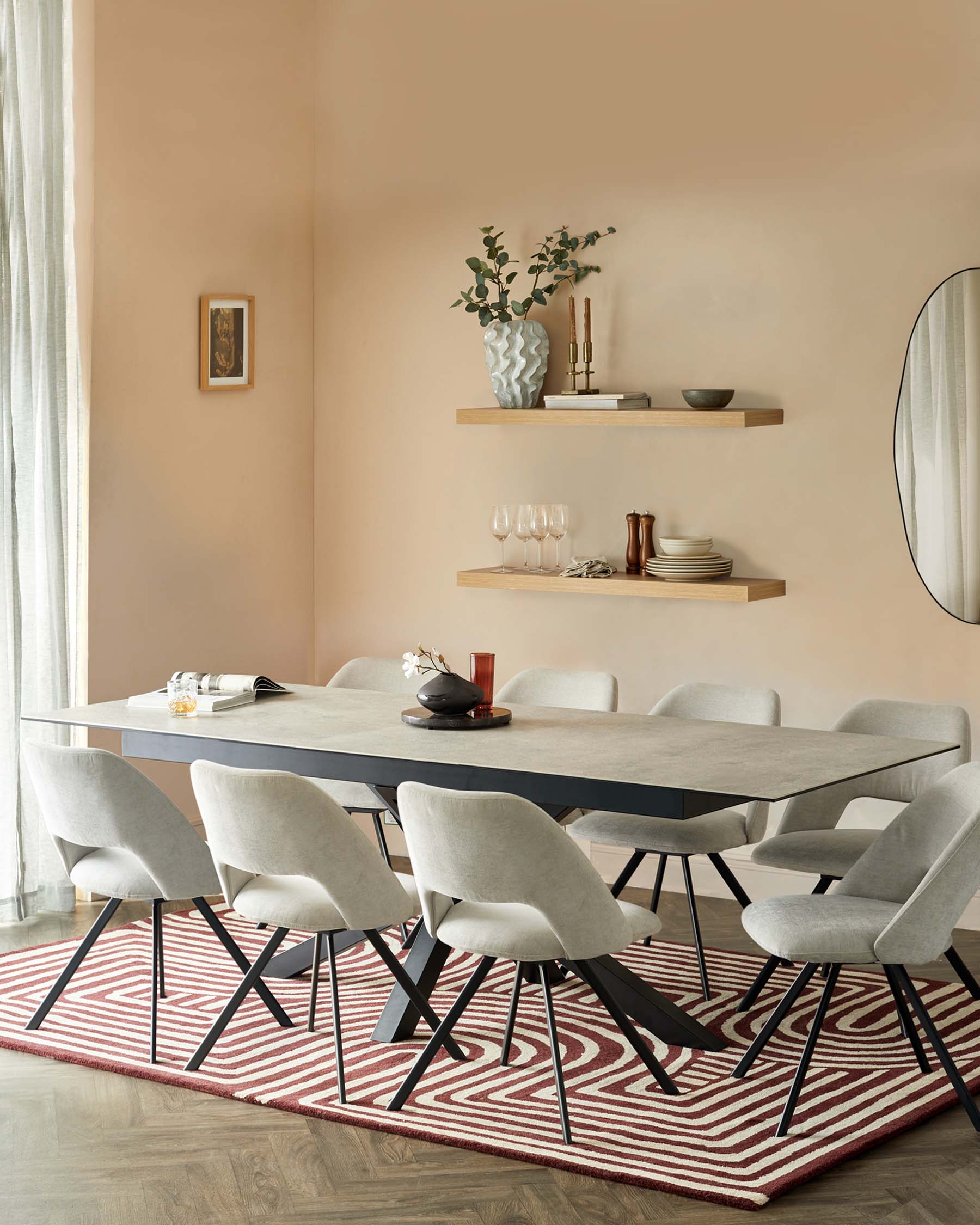 Riley Light Grey Ceramic 8 Seater Dining Table