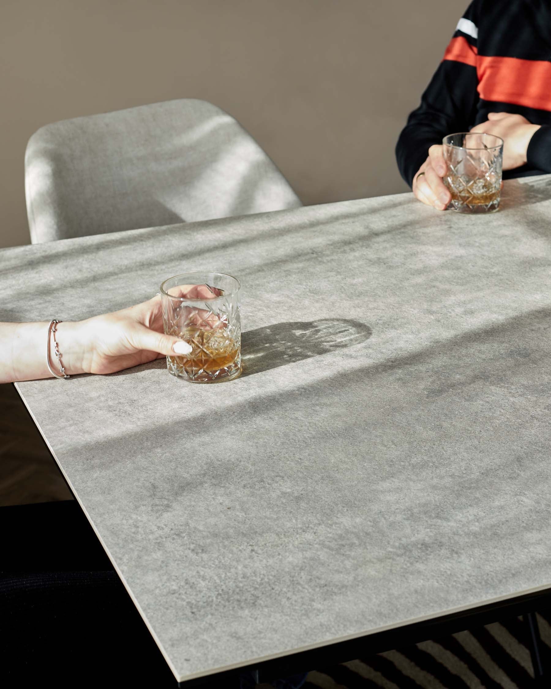 Riley Light Grey Ceramic Extending 8 to 10 Seater Dining Table